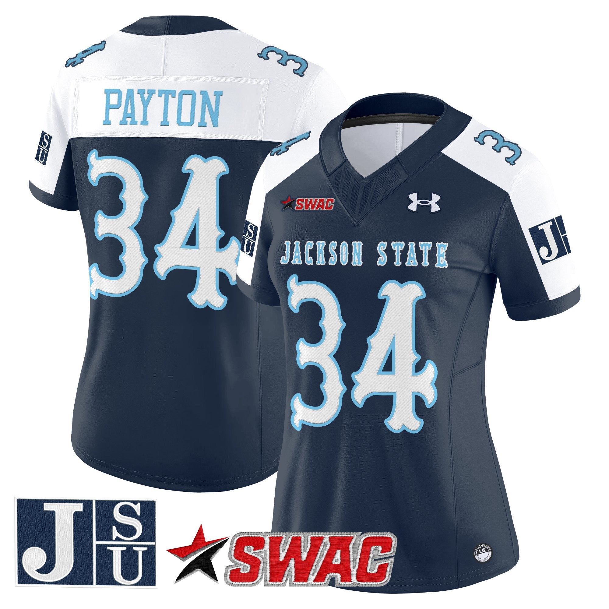 Women's Jackson State Tigers 2025 Vapor Limited Jersey V2 - All Stitched