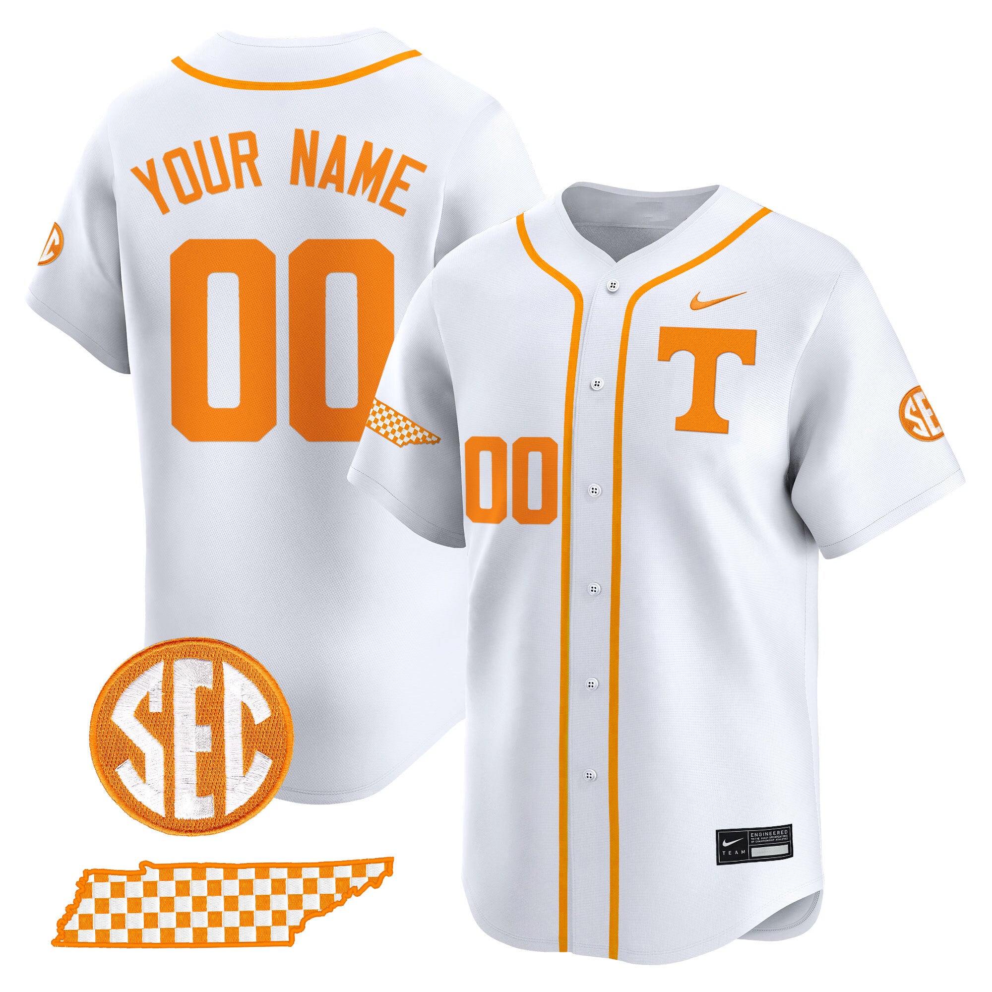 Tennessee Volunteers 2025 Vapor Baseball Custom Jersey - All Stitched