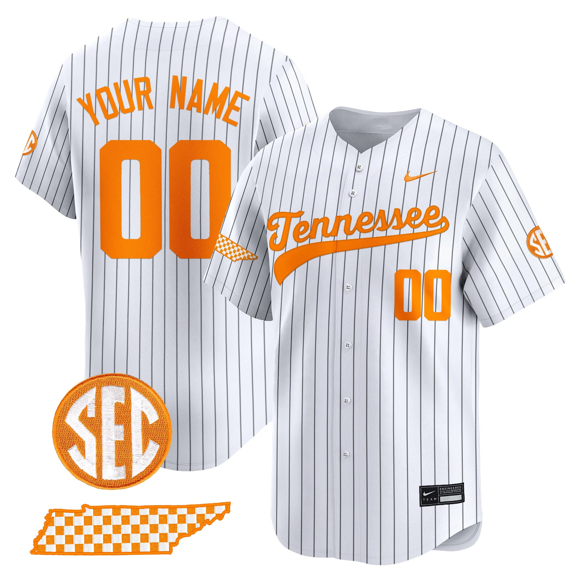Tennessee Volunteers 2025 Vapor Baseball Custom Jersey - All Stitched