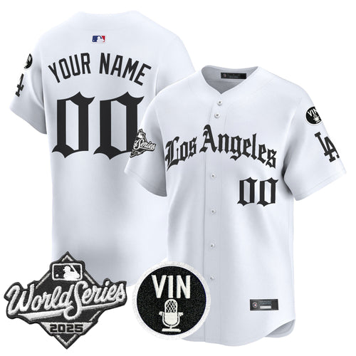 Dodgers 2025 World Series Vapor Premier Limited Custom Jersey - LA Gothic Edition - All Stitched
