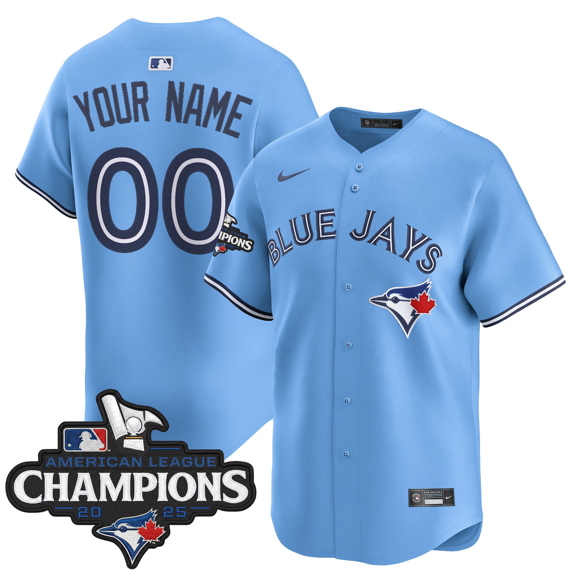 Toronto Blue Jays 2025 American League Champions Vapor Premier Limited Custom Jersey - All Stitched