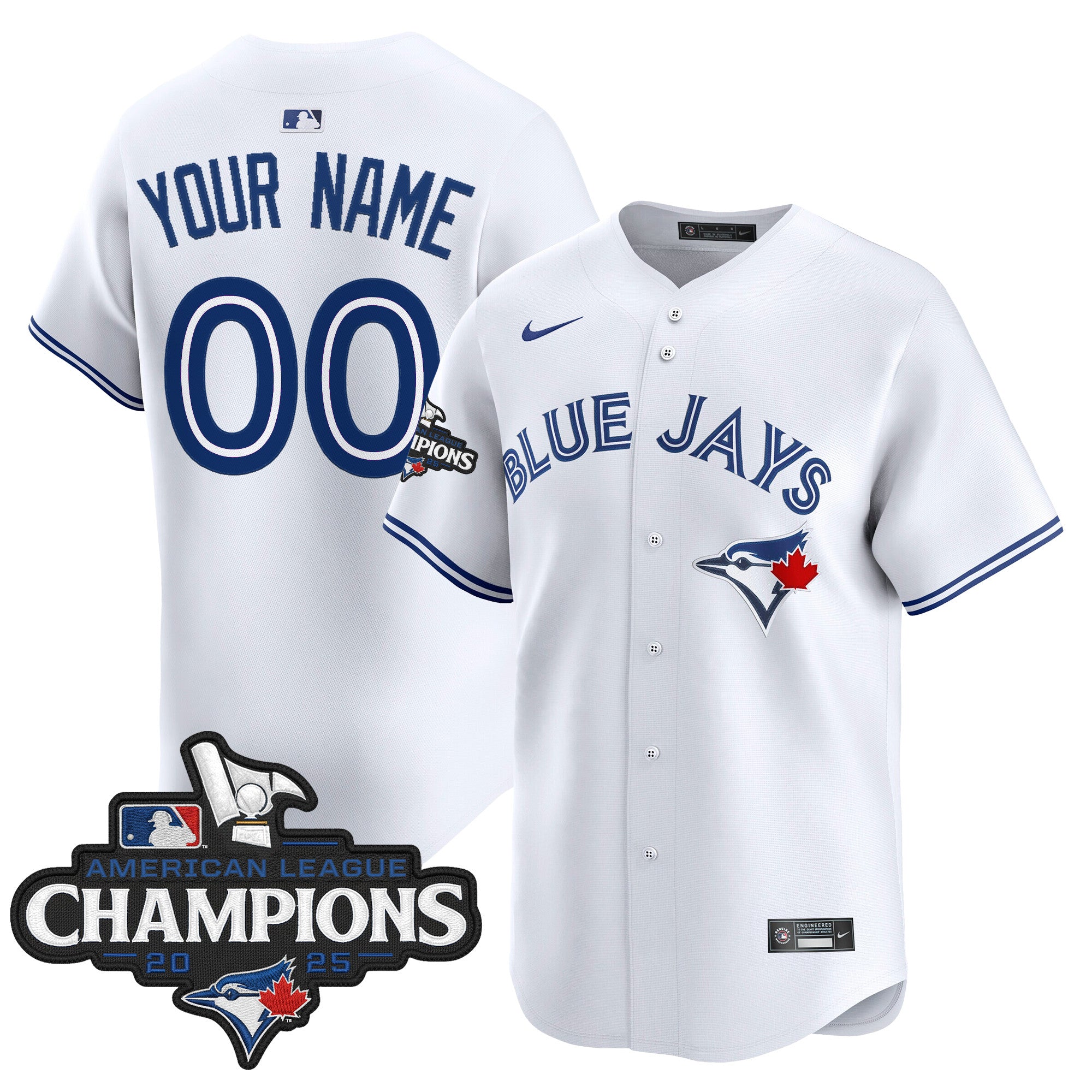 Toronto Blue Jays 2025 American League Champions Vapor Premier Limited Custom Jersey - All Stitched