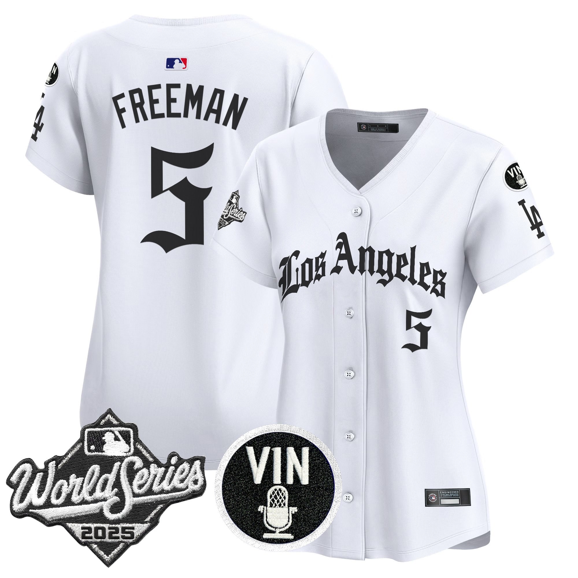 Women's Dodgers 2025 World Series Vapor Premier Limited Jersey - LA Gothic Edition - All Stitched