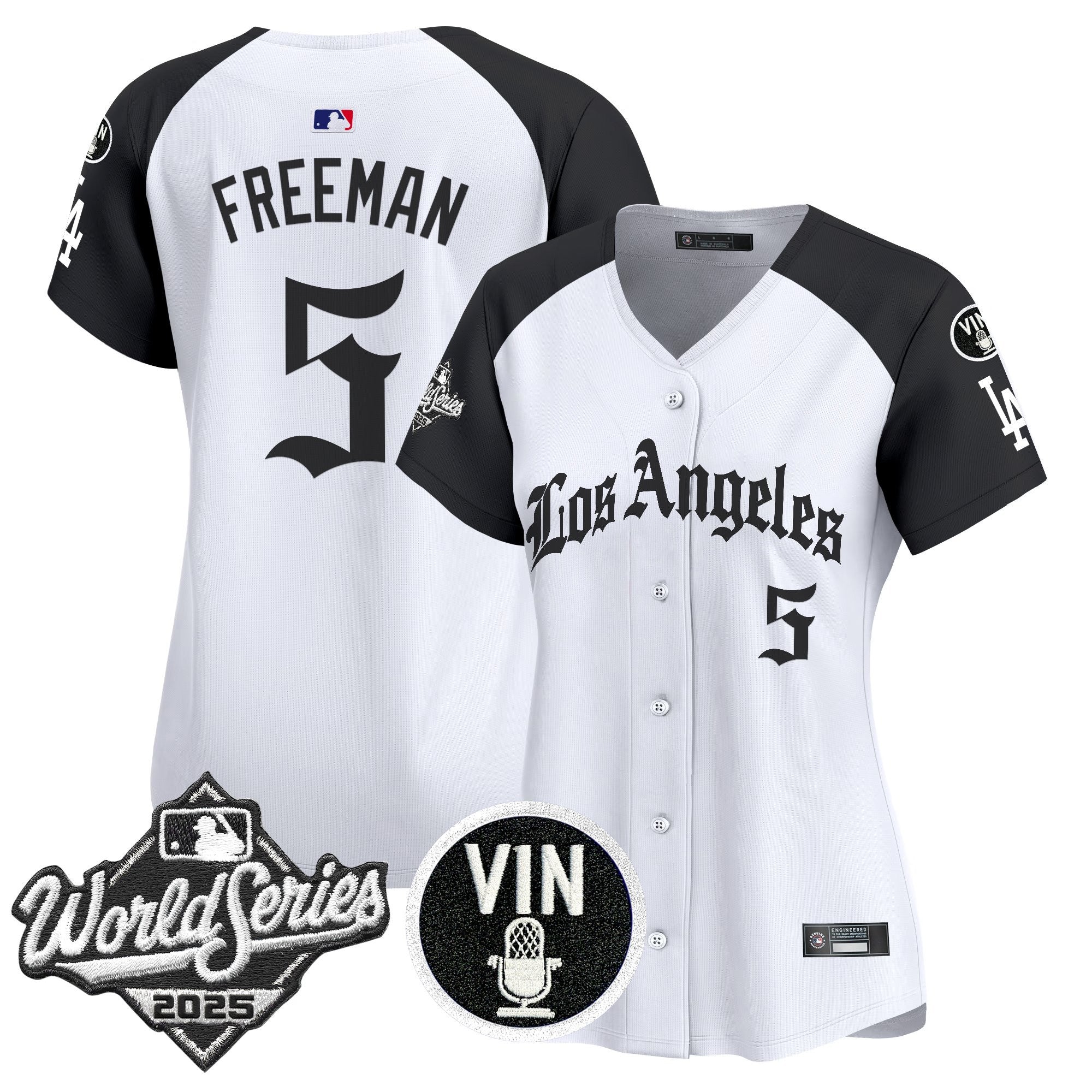 Women's Dodgers 2025 World Series Vapor Premier Limited Jersey - LA Gothic Edition - All Stitched