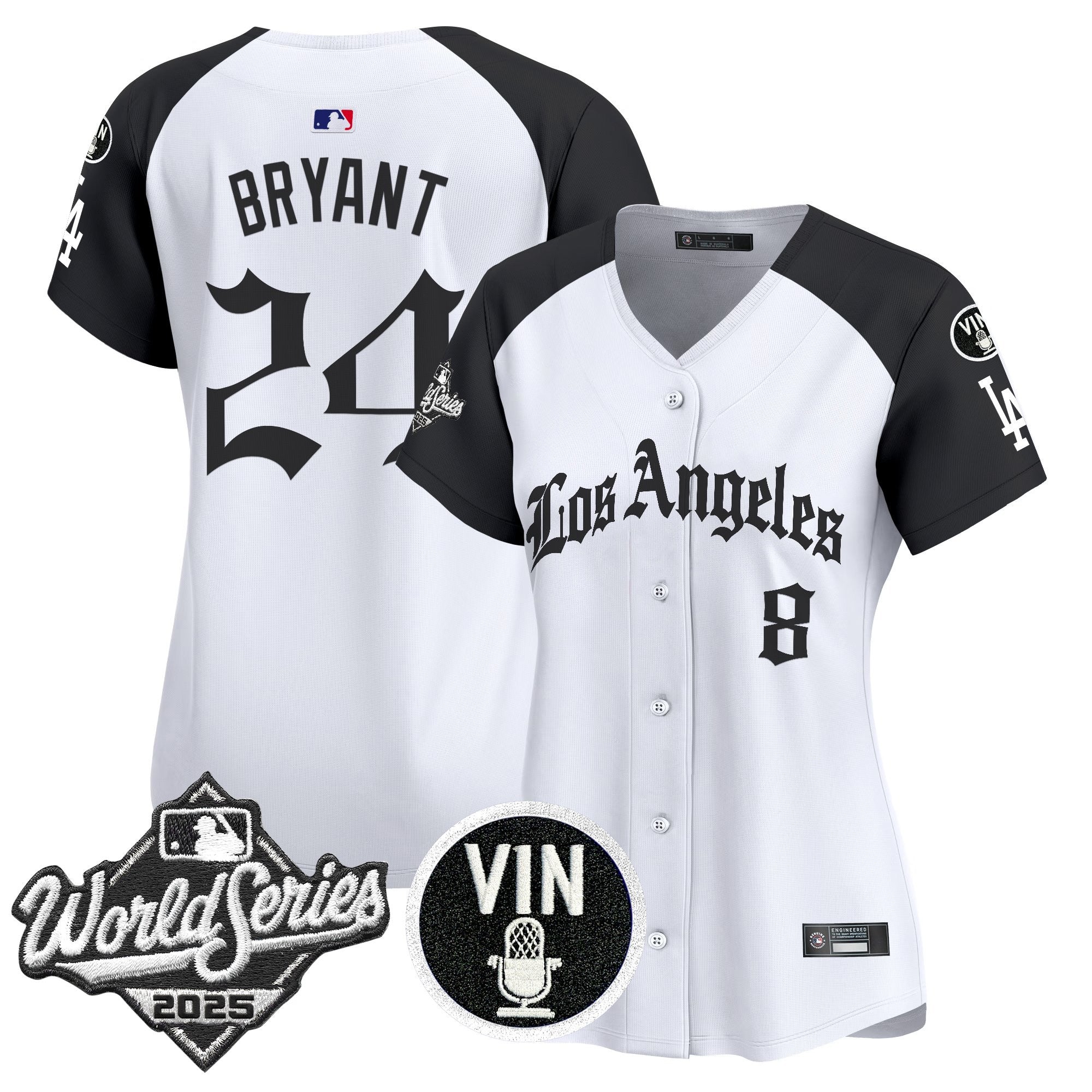 Women's Dodgers 2025 World Series Vapor Premier Limited Jersey - LA Gothic Edition - All Stitched