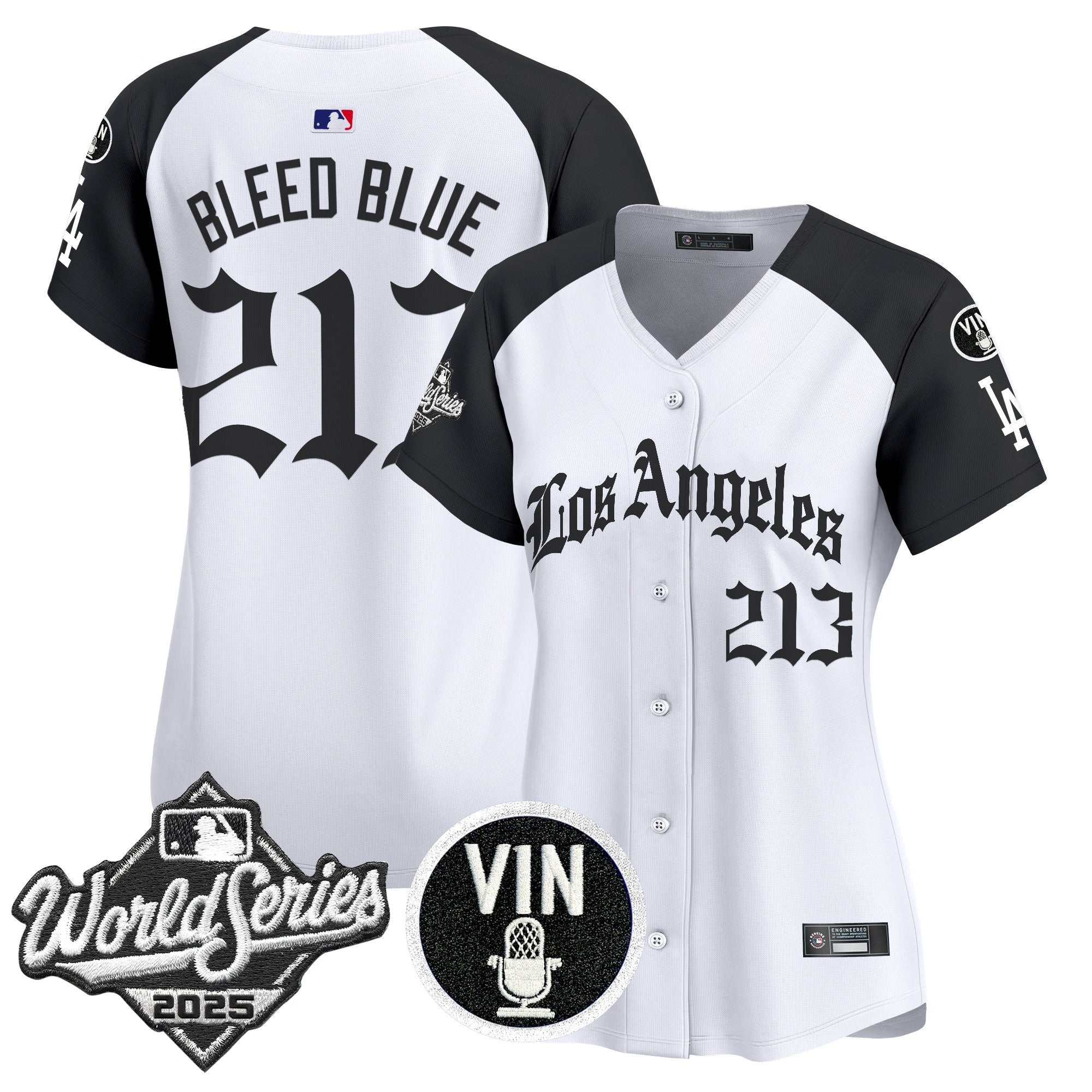 Women's Dodgers 2025 World Series Vapor Premier Limited Jersey - LA Gothic Edition - All Stitched