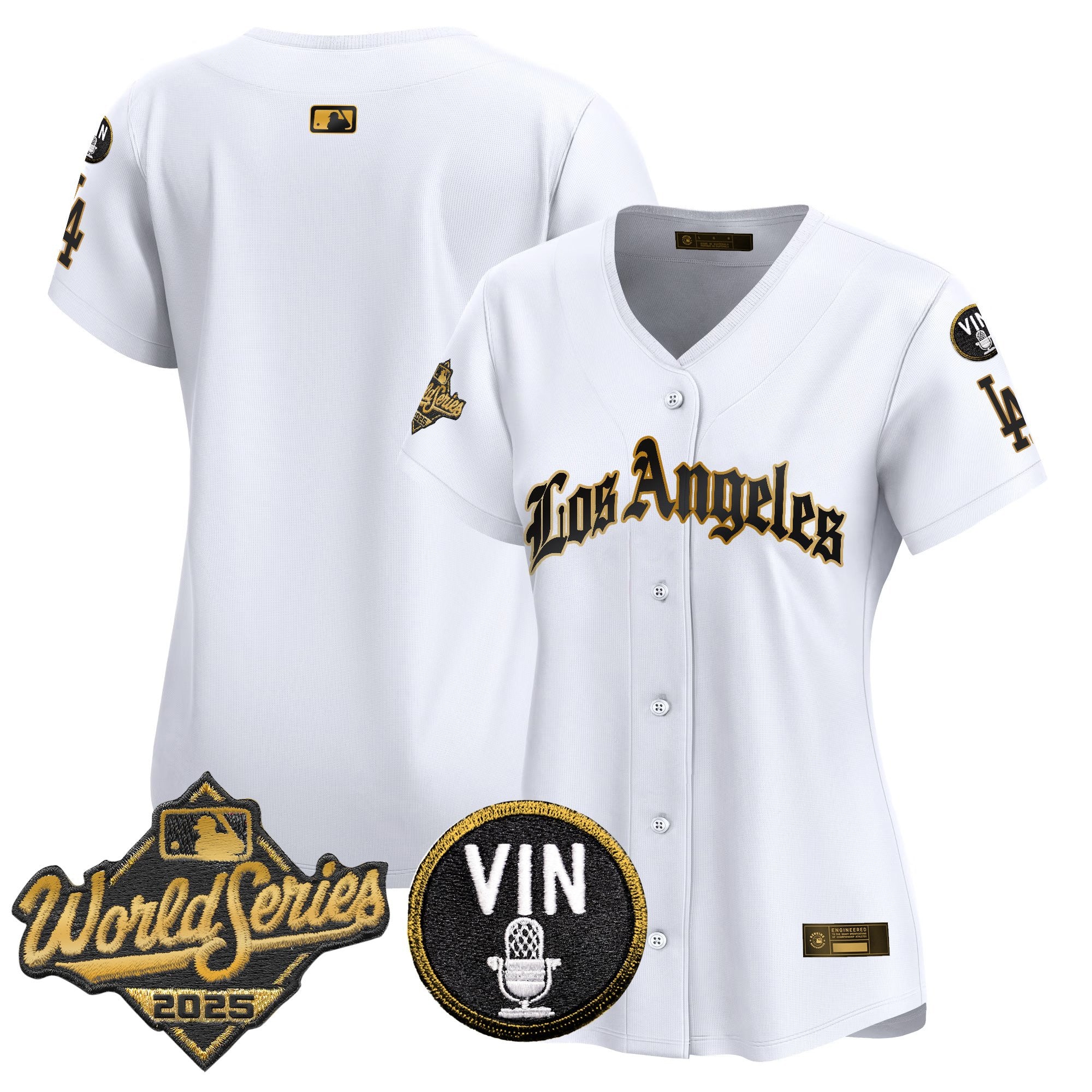 Women's Dodgers 2025 World Series Vapor Premier Limited Jersey - LA Gothic Edition - All Stitched