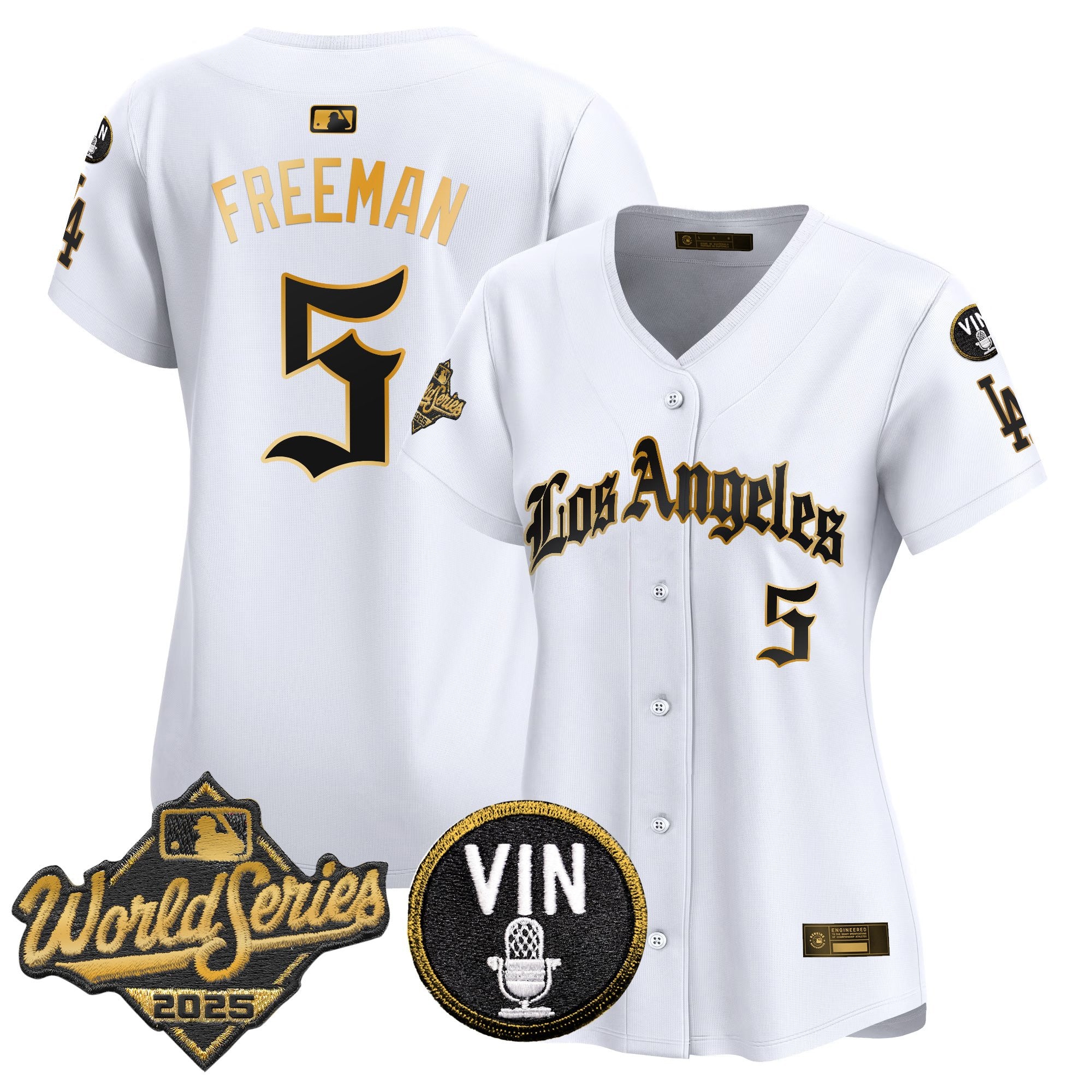 Women's Dodgers 2025 World Series Vapor Premier Limited Jersey - LA Gothic Edition - All Stitched