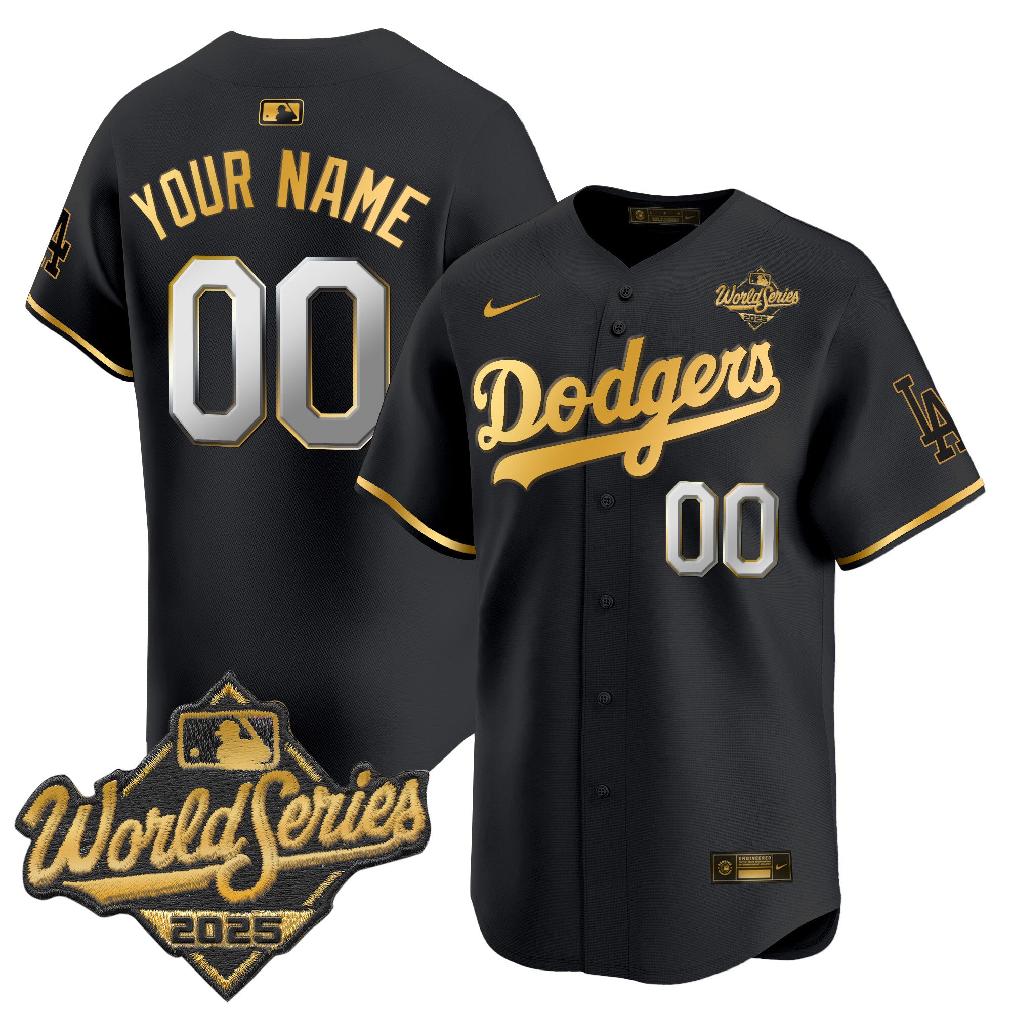 Dodgers 2025 World Series Vapor Premier Limited Custom Jersey V2 - All Stitched