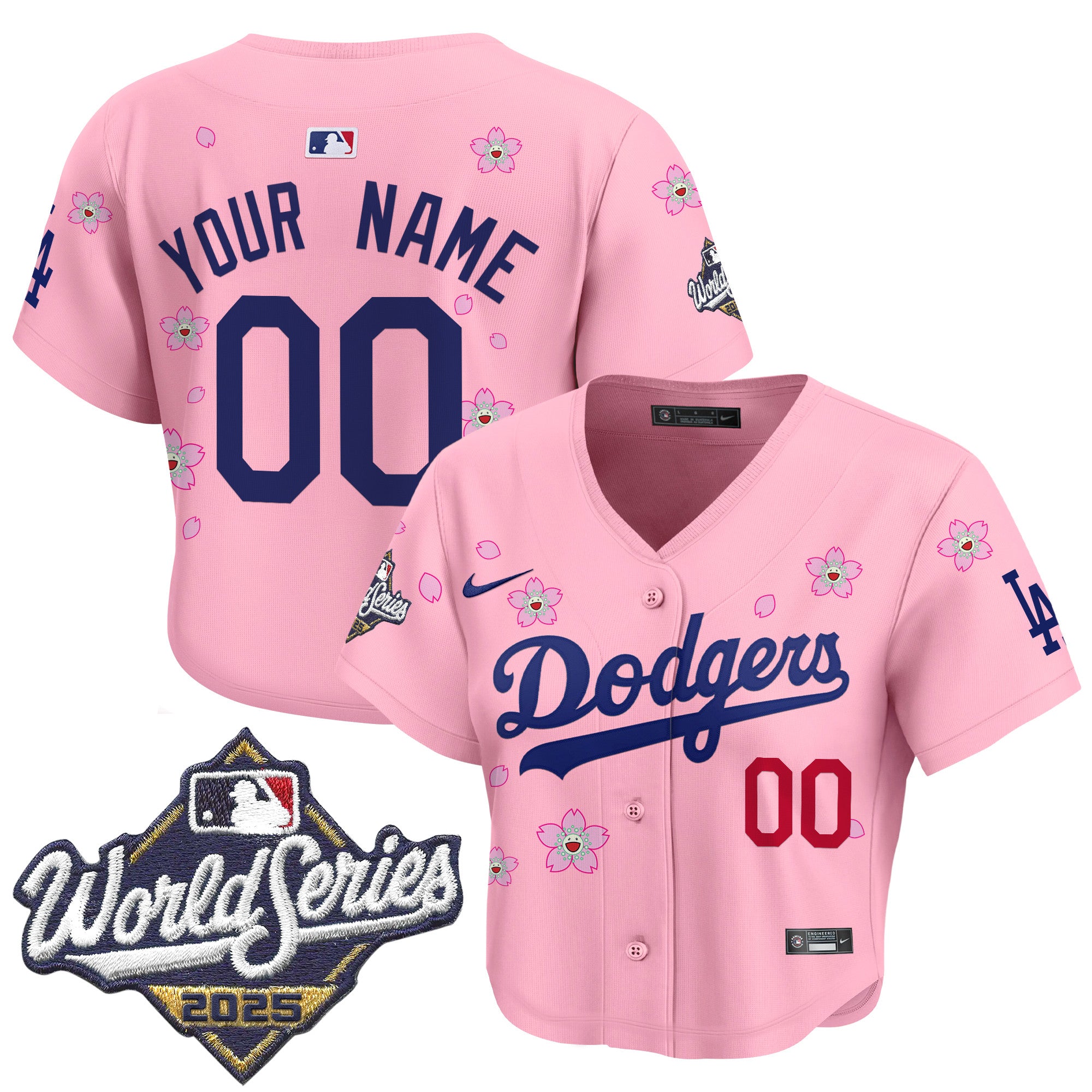 Dodgers 2025 World Series x Tokyo Series Crop Top Baseball Custom Jersey - All Stitched