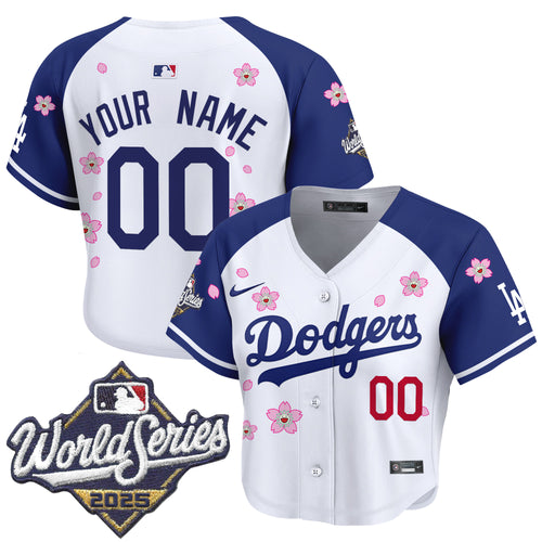 Dodgers 2025 World Series x Tokyo Series Crop Top Baseball Custom Jersey - All Stitched