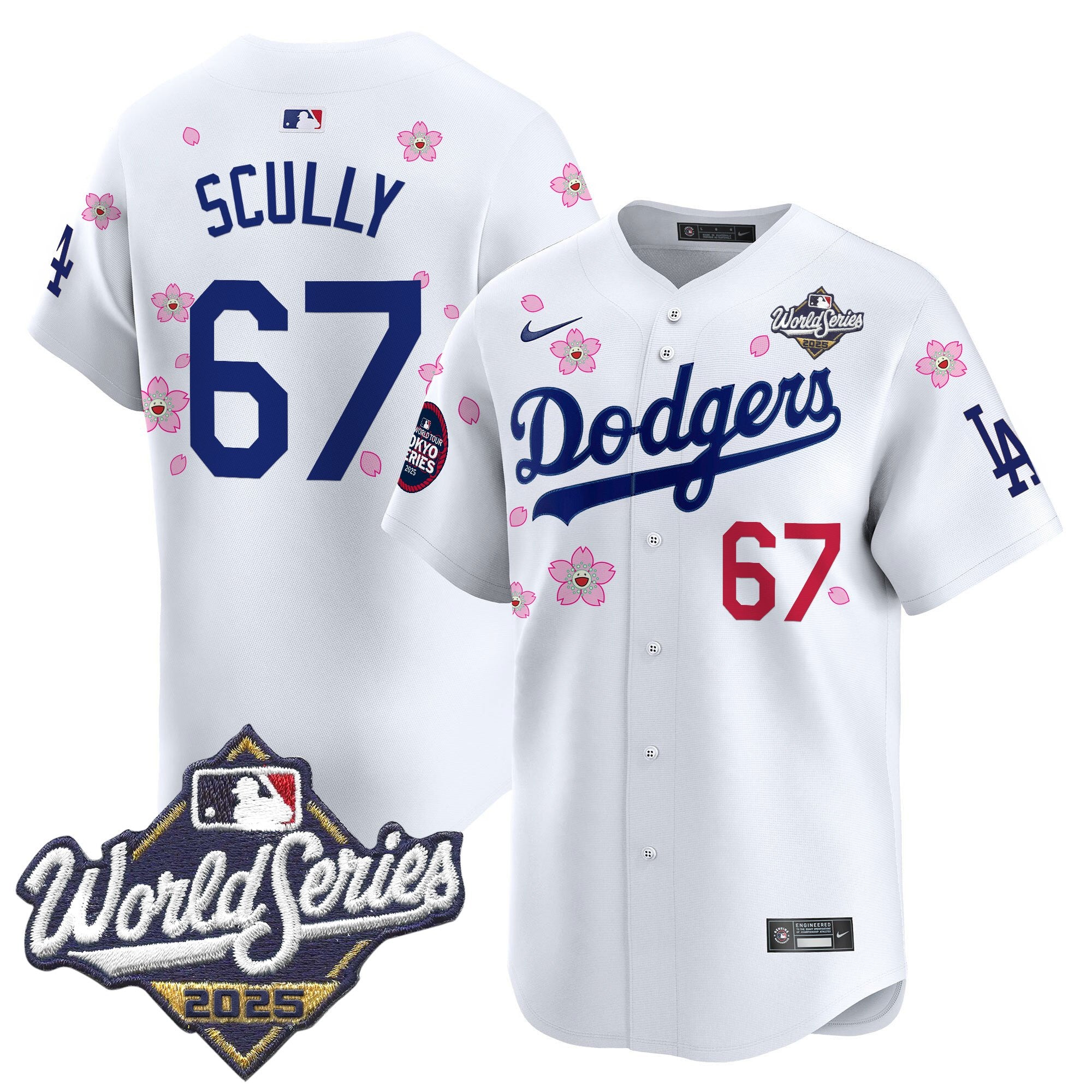 Men's Dodgers 2025 World Series x Tokyo Series Vapor Premier Limited Jersey V2 - Stitched