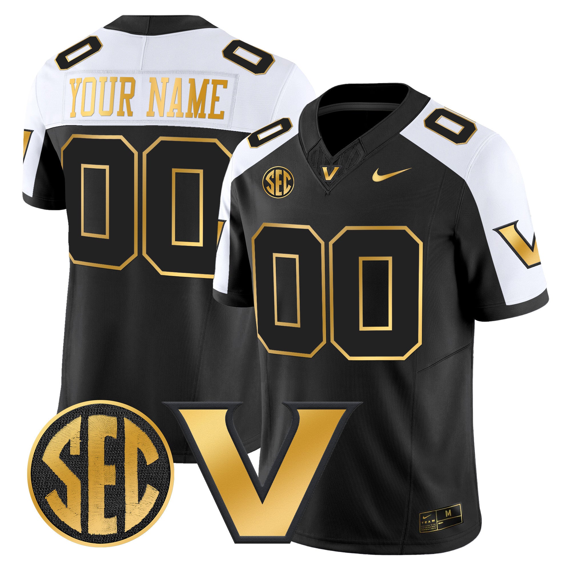 Vanderbilt Commodores 2025 Gold Vapor Limited Custom Jersey - All Stitched