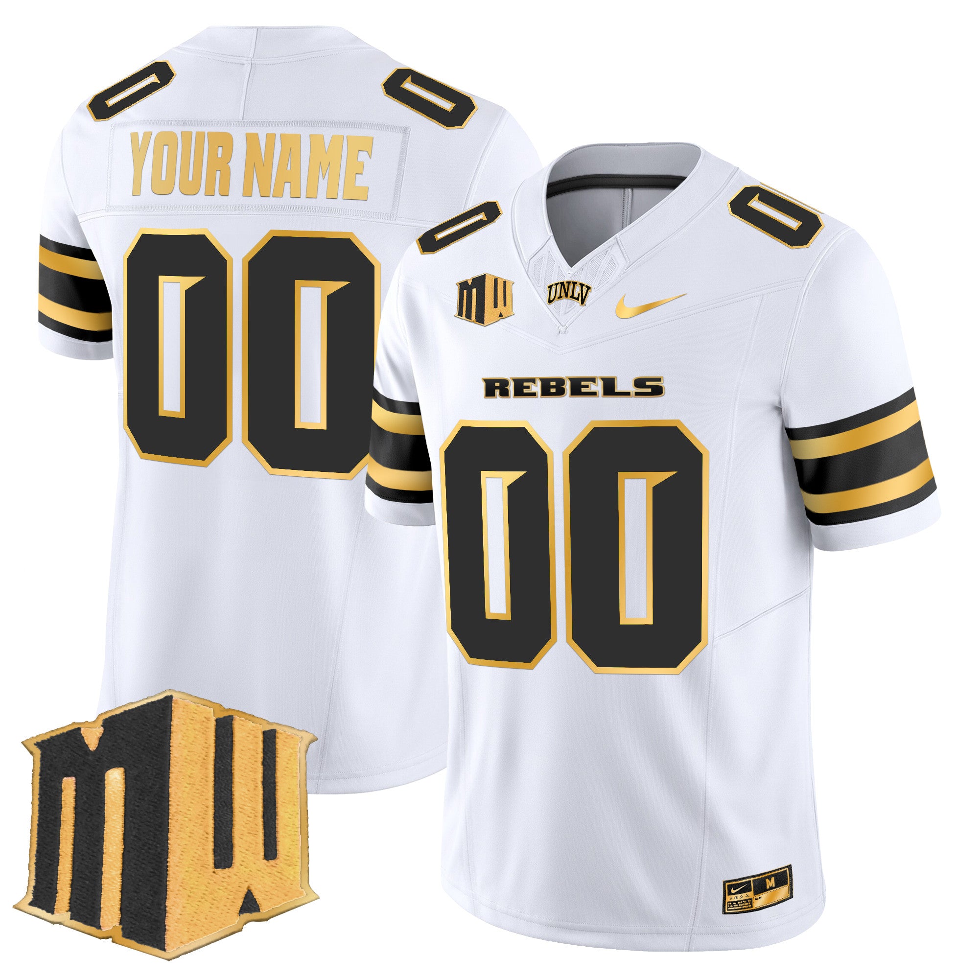 UNLV Rebels 2025 Gold Vapor Limited Custom Jersey - All Stitched