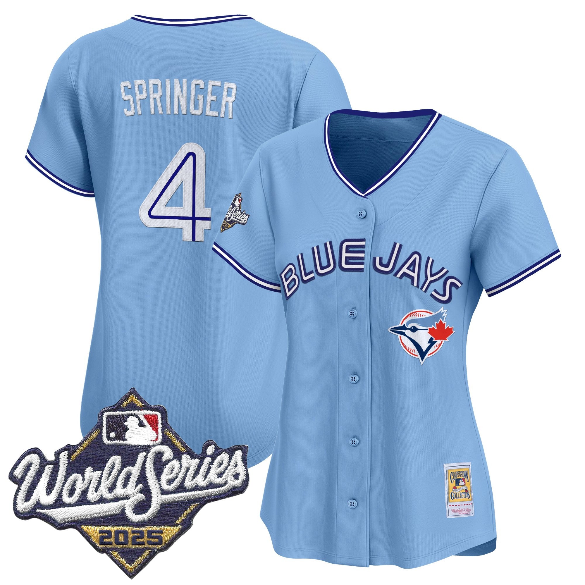 Women's Toronto Blue Jays Throwback Vapor Premier Limited Jersey - 2025 World Series Patch - All Stitched