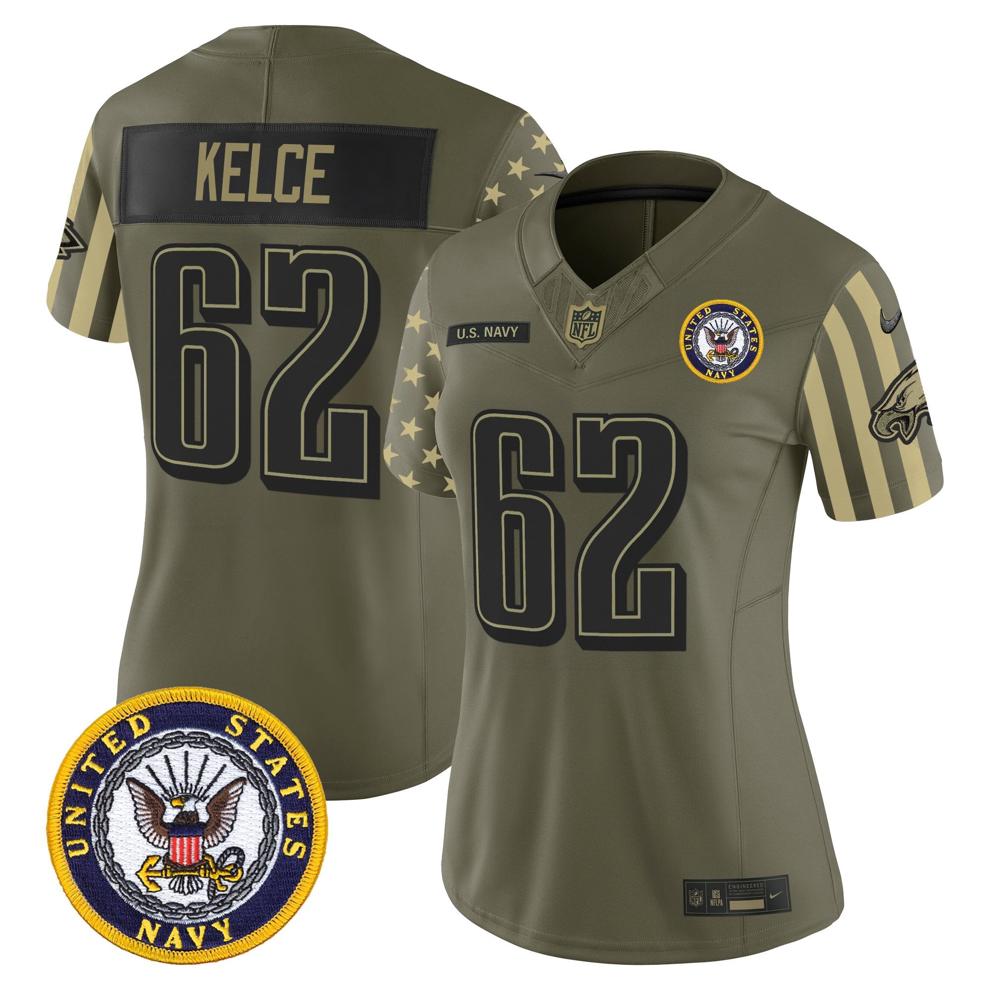 Women's Philadelphia Eagles x U.S. Military Veteran Vapor Limited Jersey - All Stitched