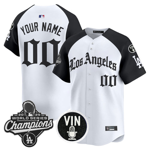 Dodgers 2025 World Series Champions Vapor Premier Limited Custom Jersey - LA Gothic Edition - All Stitched