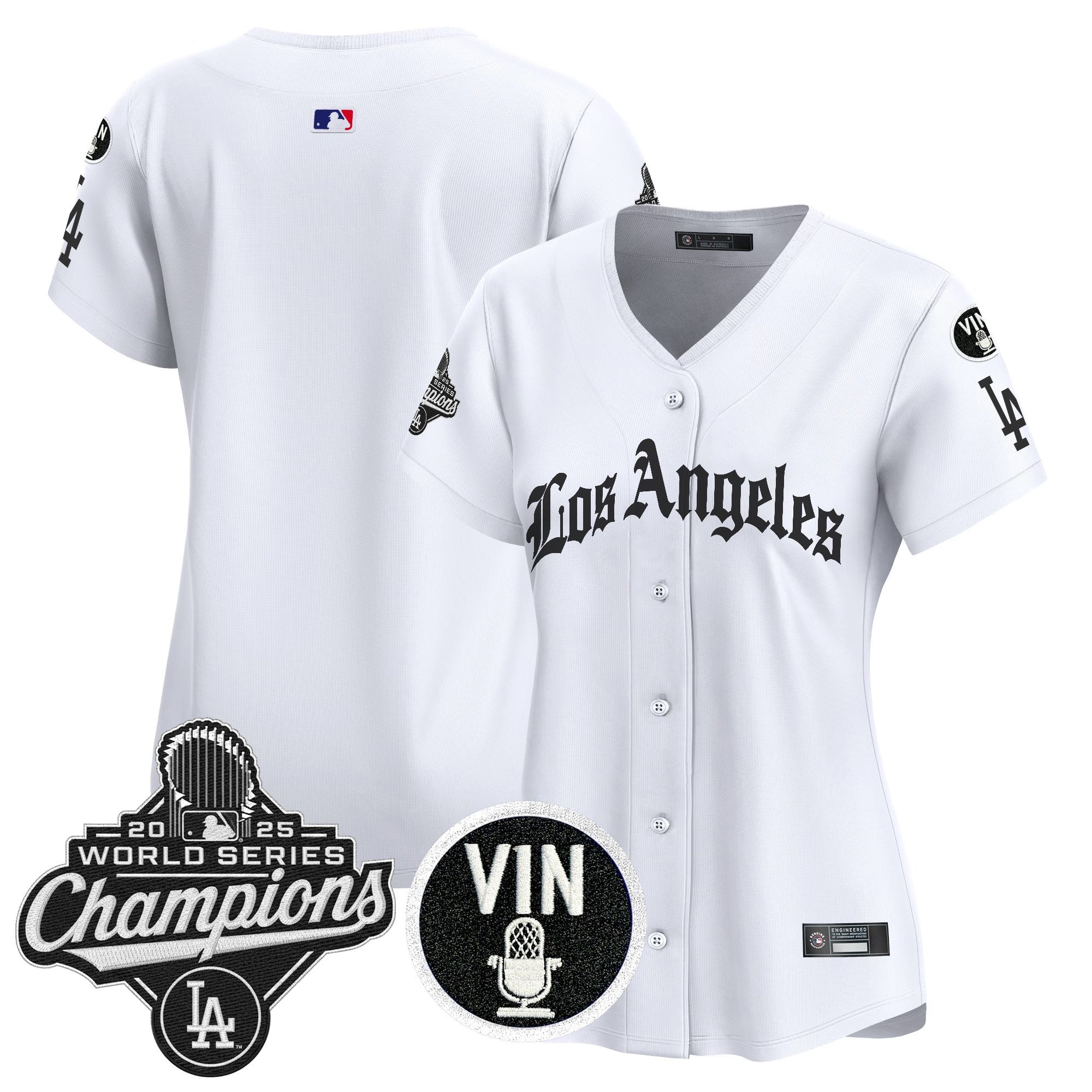 Women's Dodgers 2025 World Series Champions Vapor Premier Limited Jersey - LA Gothic Edition - All Stitched