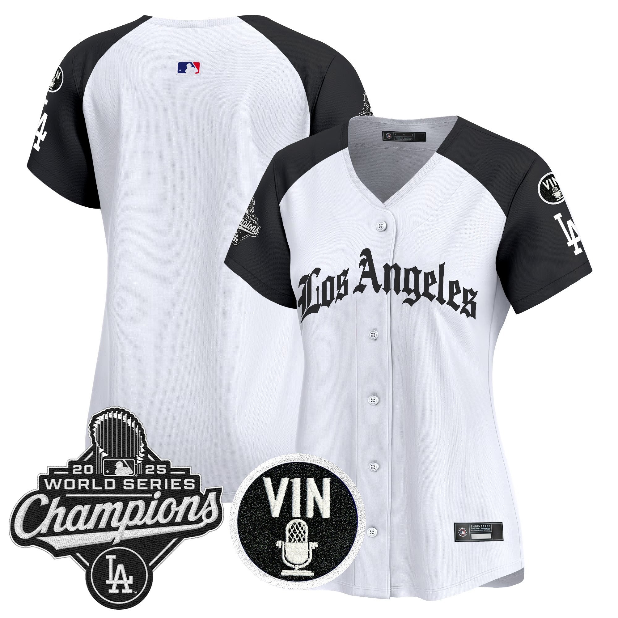Women's Dodgers 2025 World Series Champions Vapor Premier Limited Jersey - LA Gothic Edition - All Stitched
