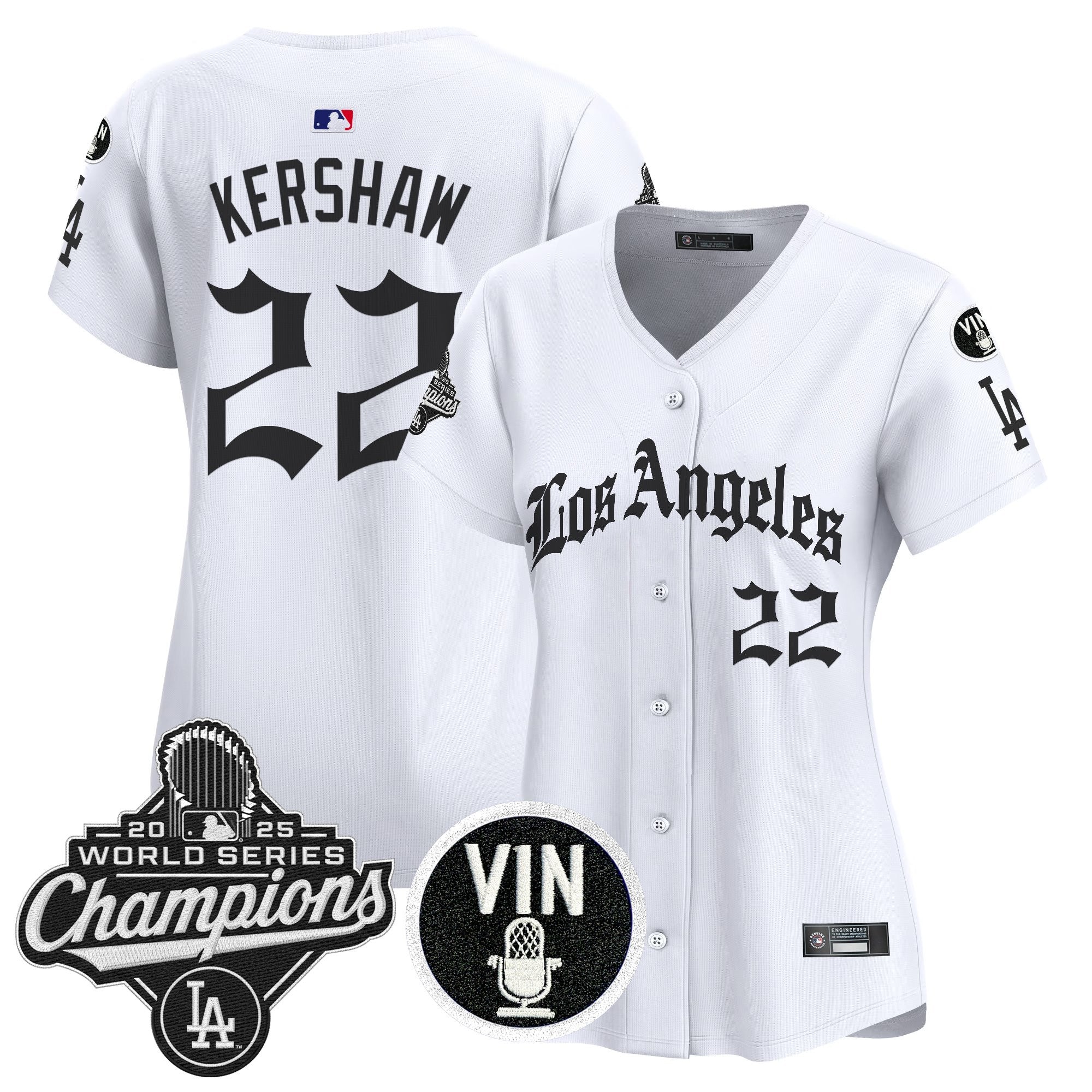 Women's Dodgers 2025 World Series Champions Vapor Premier Limited Jersey - LA Gothic Edition - All Stitched