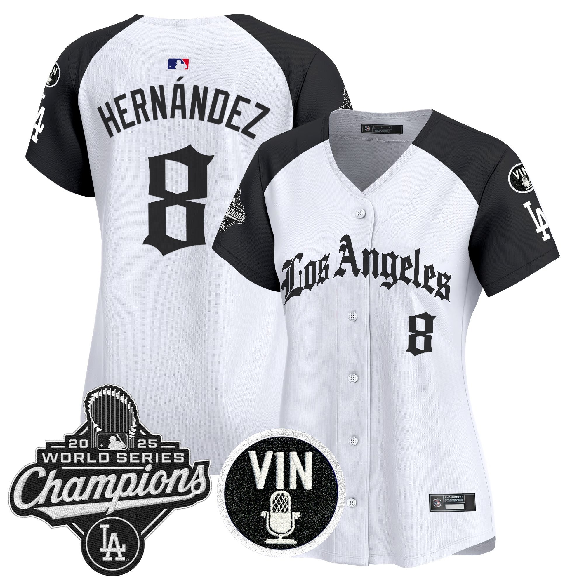 Women's Dodgers 2025 World Series Champions Vapor Premier Limited Jersey - LA Gothic Edition - All Stitched
