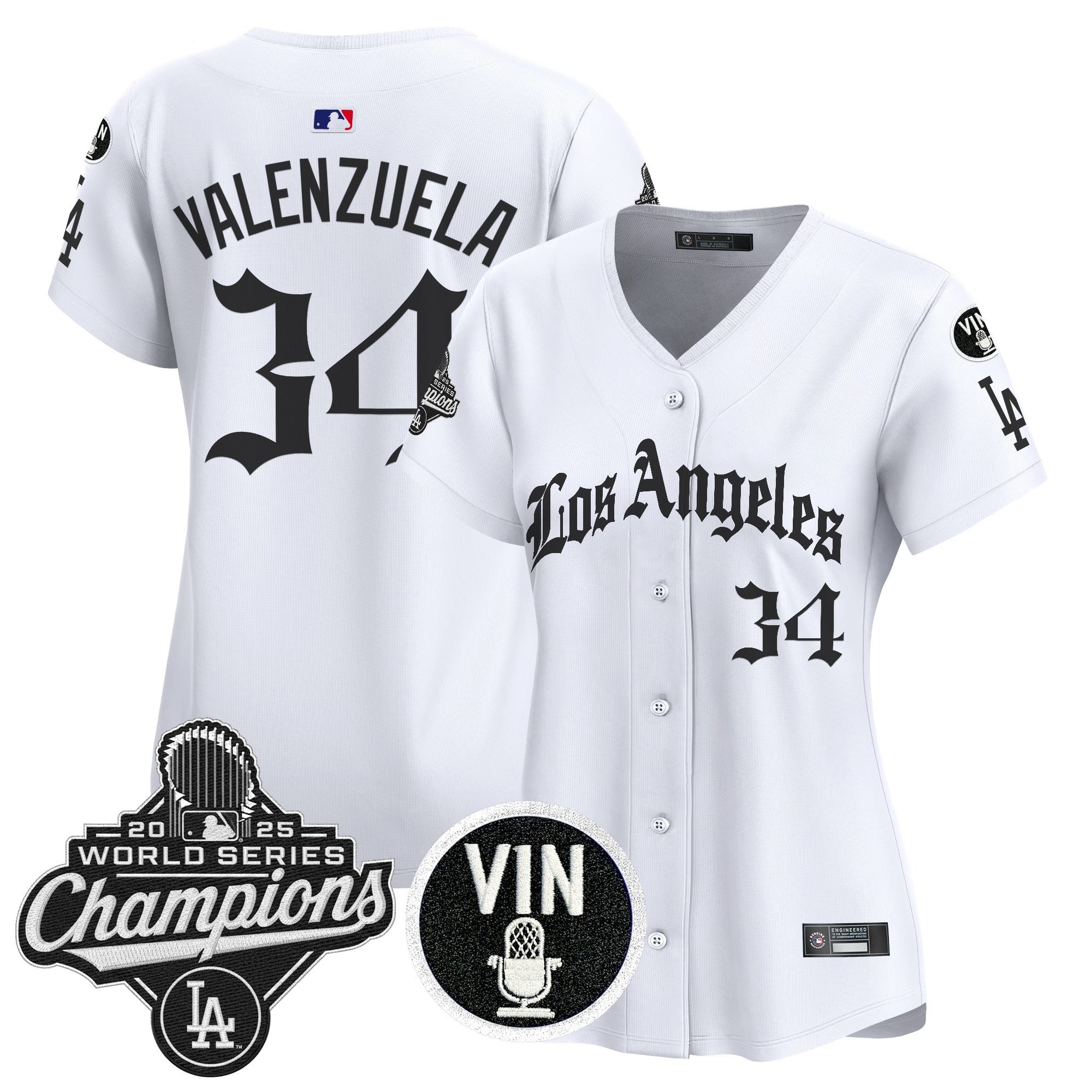 Women's Dodgers 2025 World Series Champions Vapor Premier Limited Jersey - LA Gothic Edition - All Stitched