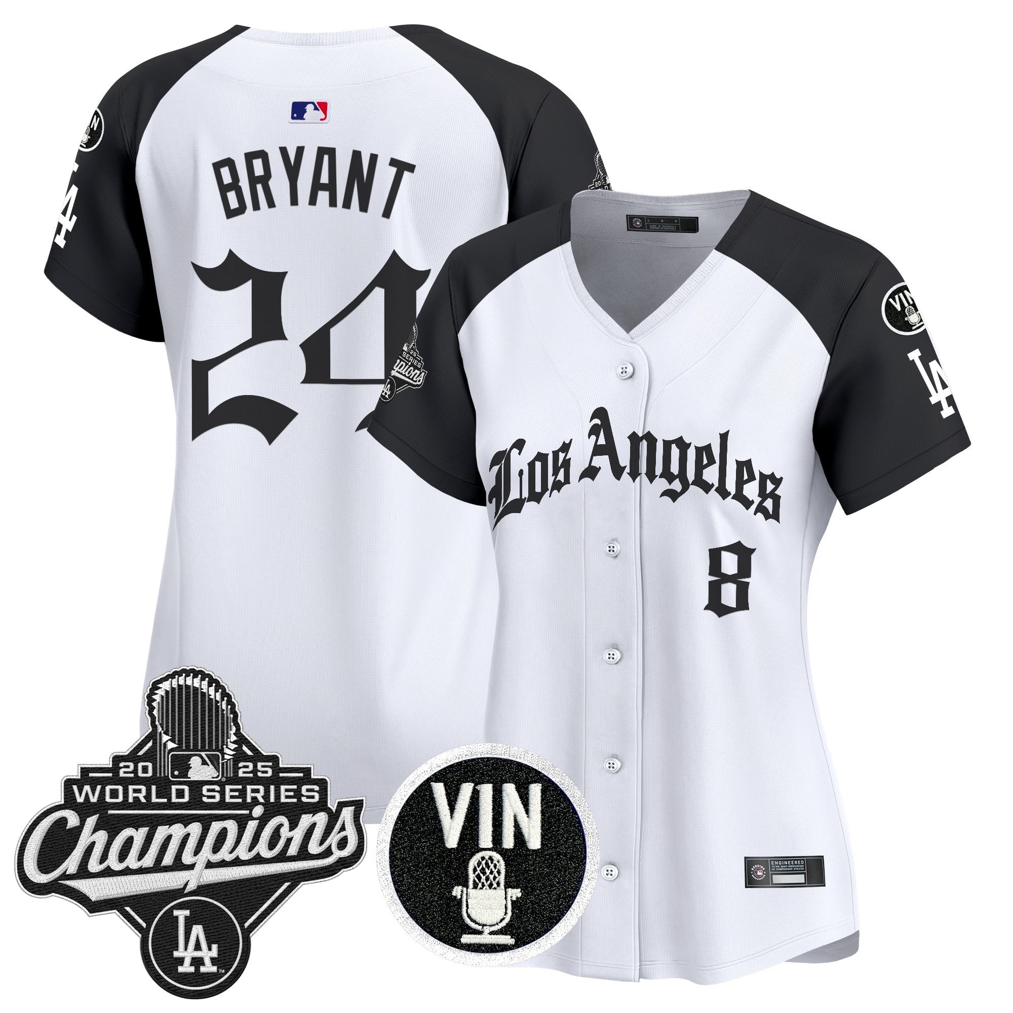 Women's Dodgers 2025 World Series Champions Vapor Premier Limited Jersey - LA Gothic Edition - All Stitched
