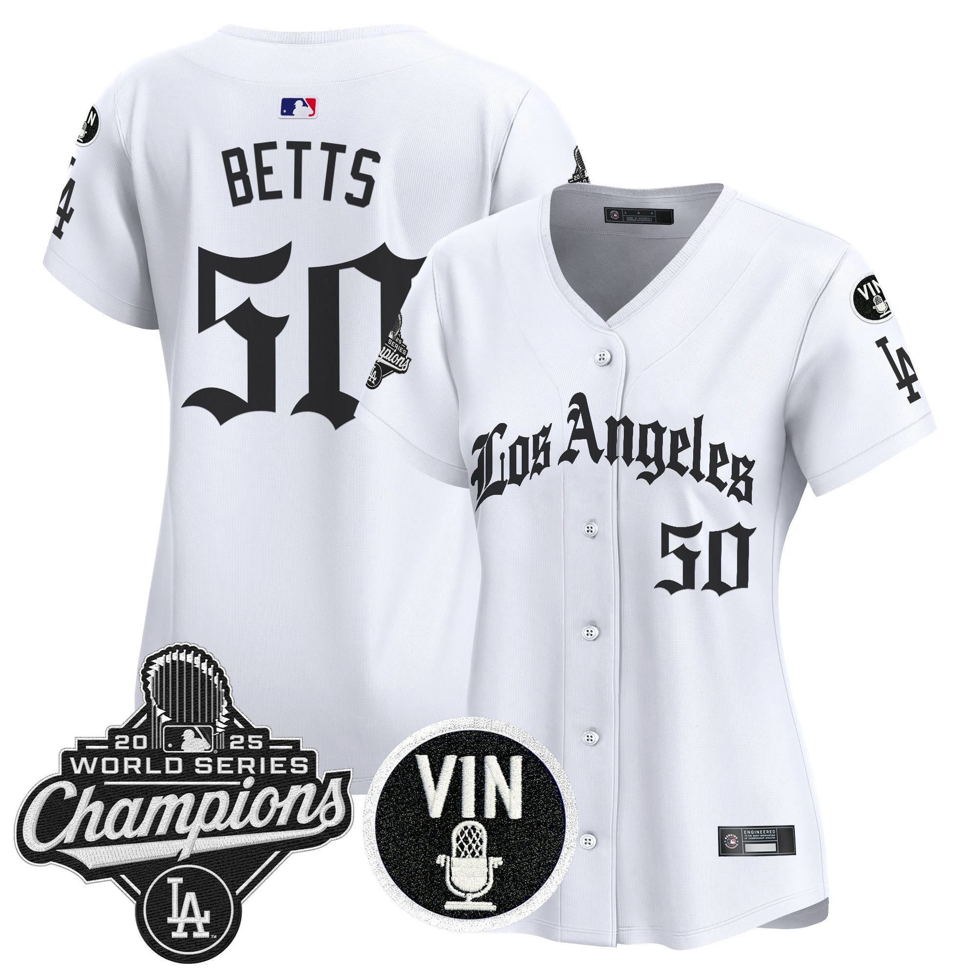 Women's Dodgers 2025 World Series Champions Vapor Premier Limited Jersey - LA Gothic Edition - All Stitched