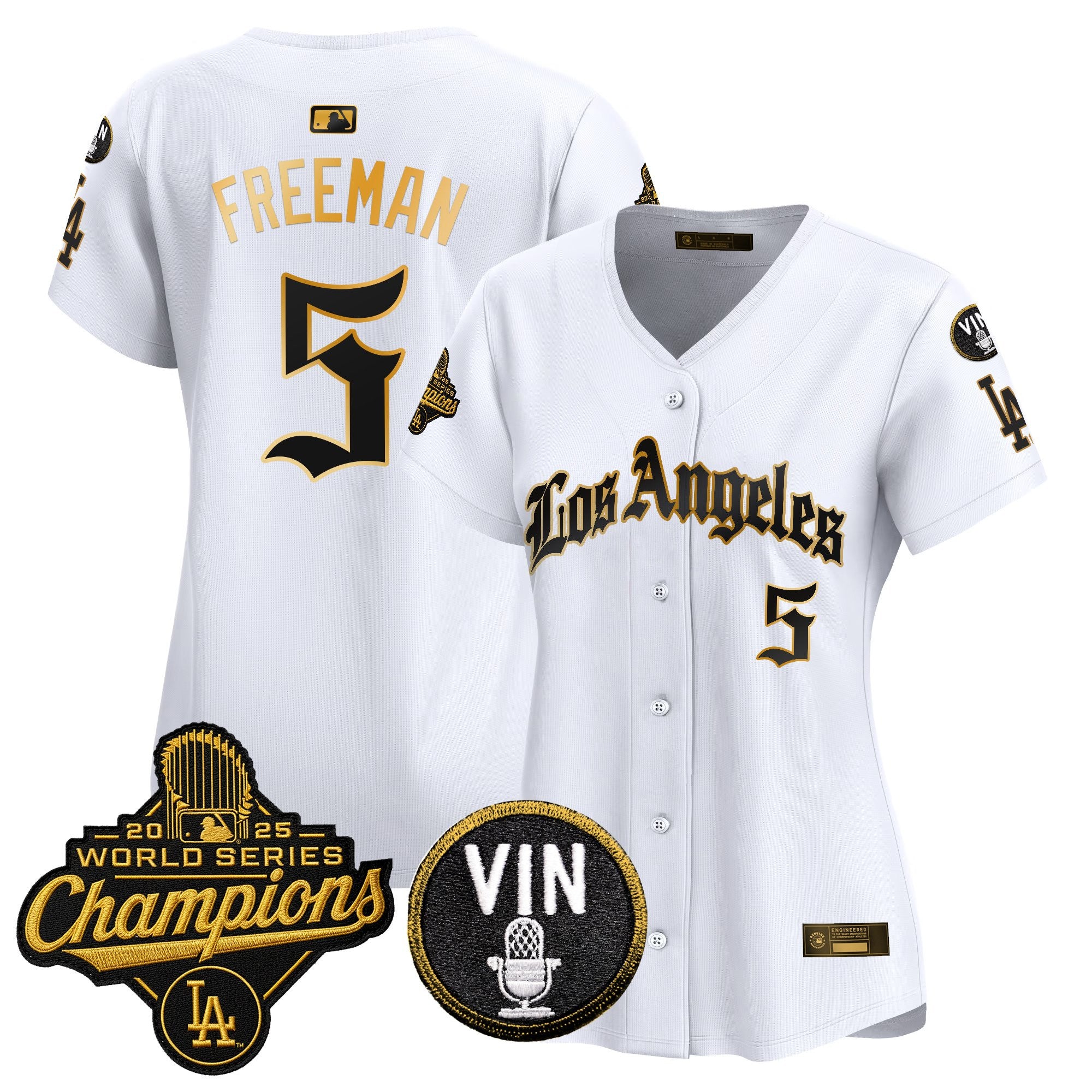 Women's Dodgers 2025 World Series Champions Vapor Premier Limited Jersey - LA Gothic Edition - All Stitched