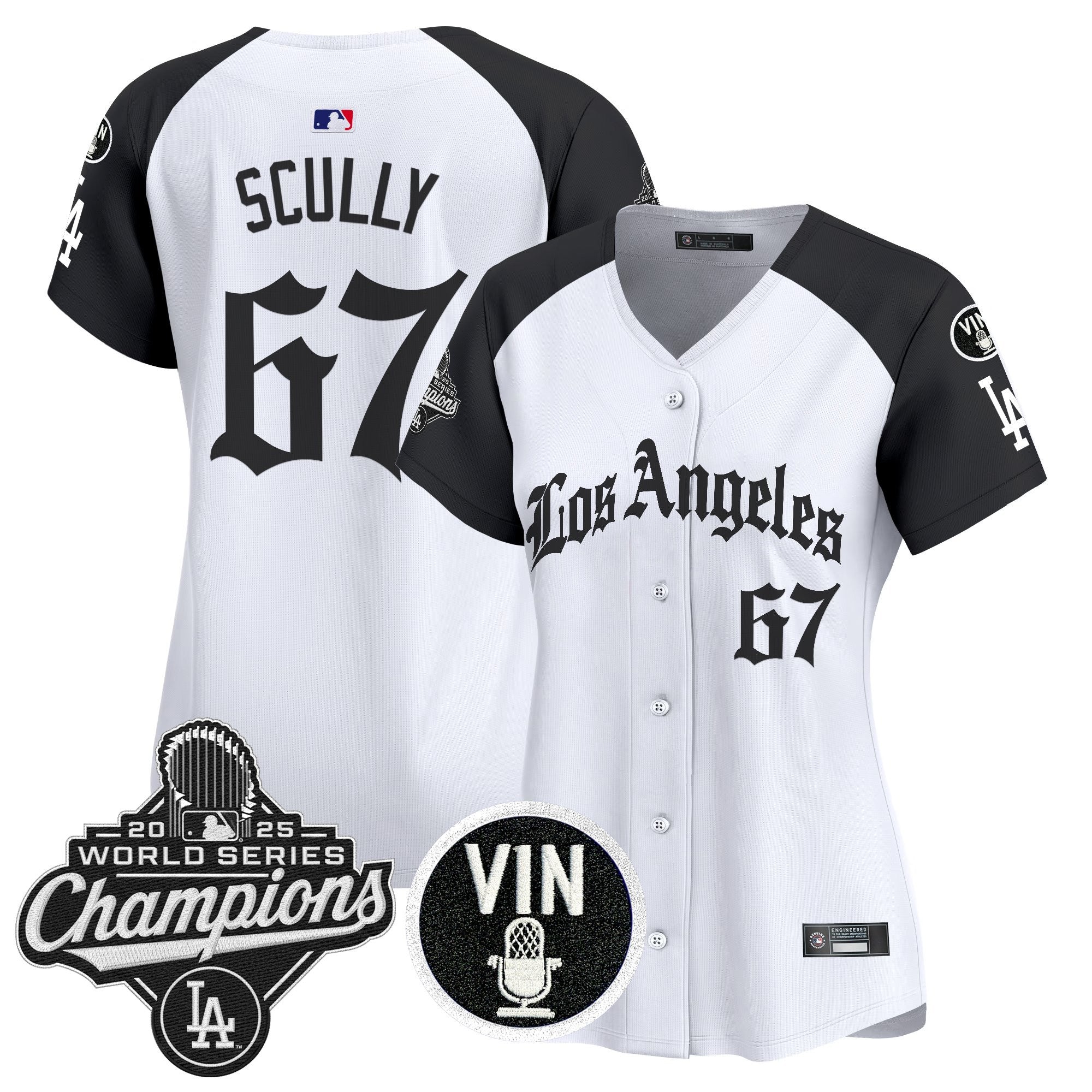 Women's Dodgers 2025 World Series Champions Vapor Premier Limited Jersey - LA Gothic Edition - All Stitched