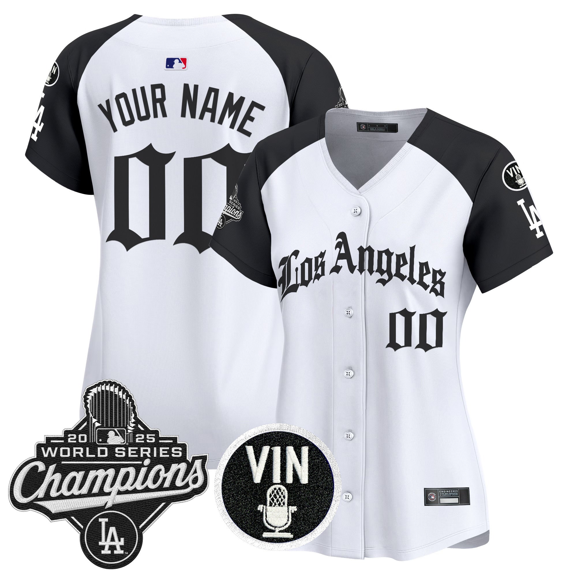 Dodgers 2025 World Series Champions Vapor Premier Limited Custom Jersey - LA Gothic Edition - All Stitched