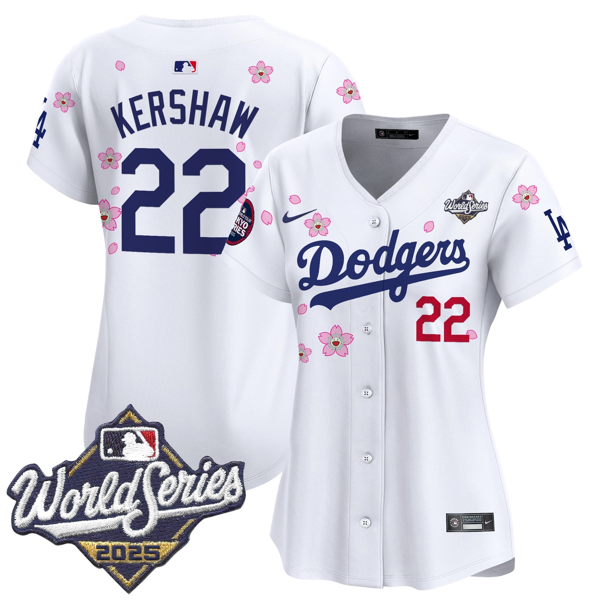 Women's Dodgers 2025 World Series x Tokyo Series Vapor Premier Limited Jersey V2 - Stitched