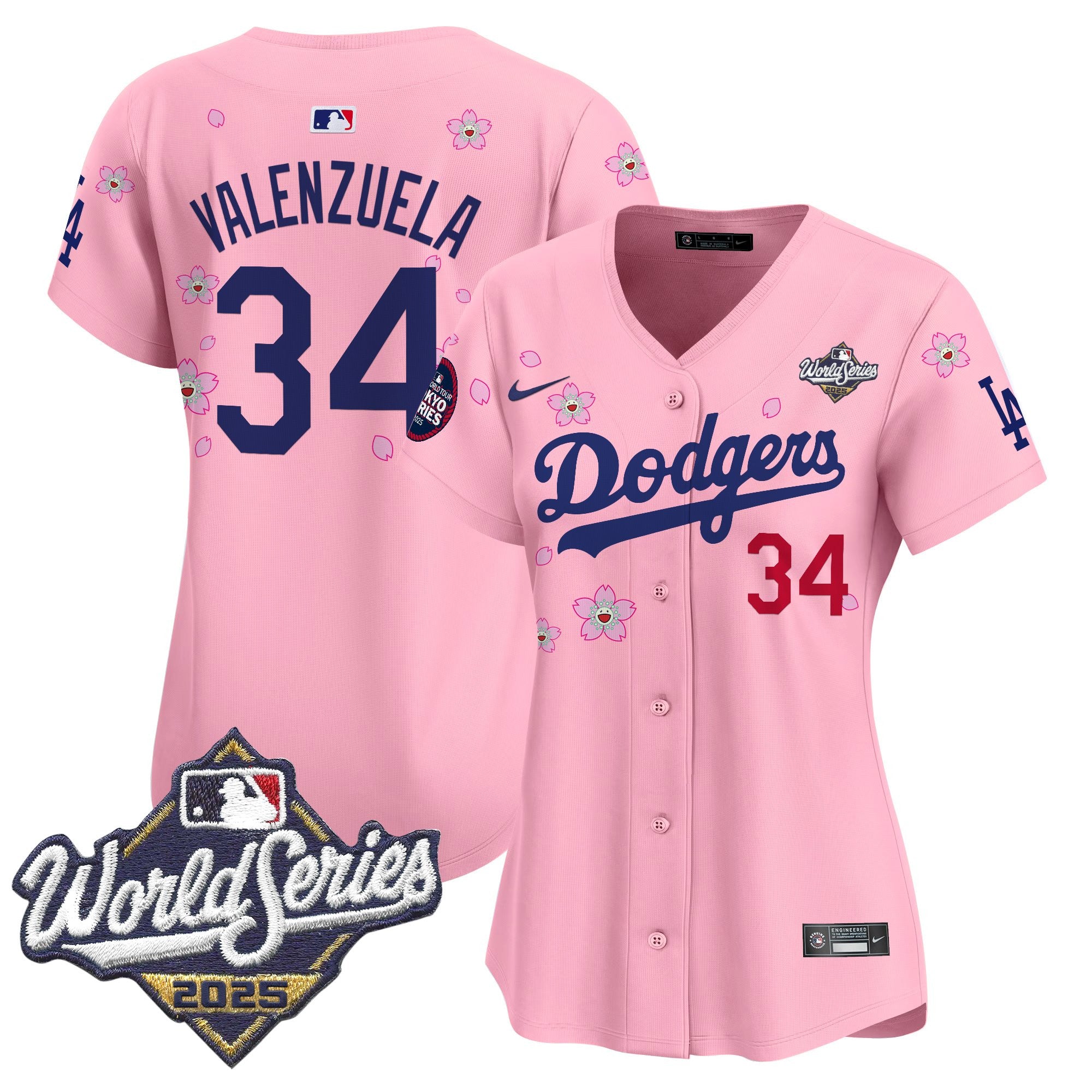Women's Dodgers 2025 World Series x Tokyo Series Vapor Premier Limited Jersey V2 - Stitched