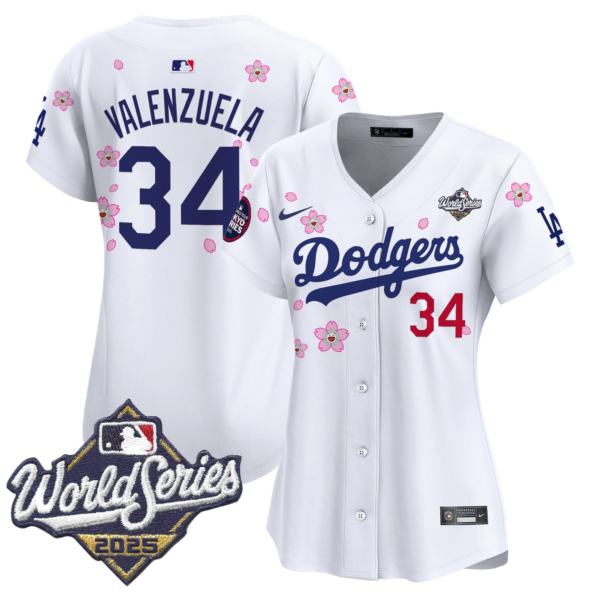 Women's Dodgers 2025 World Series x Tokyo Series Vapor Premier Limited Jersey V2 - Stitched