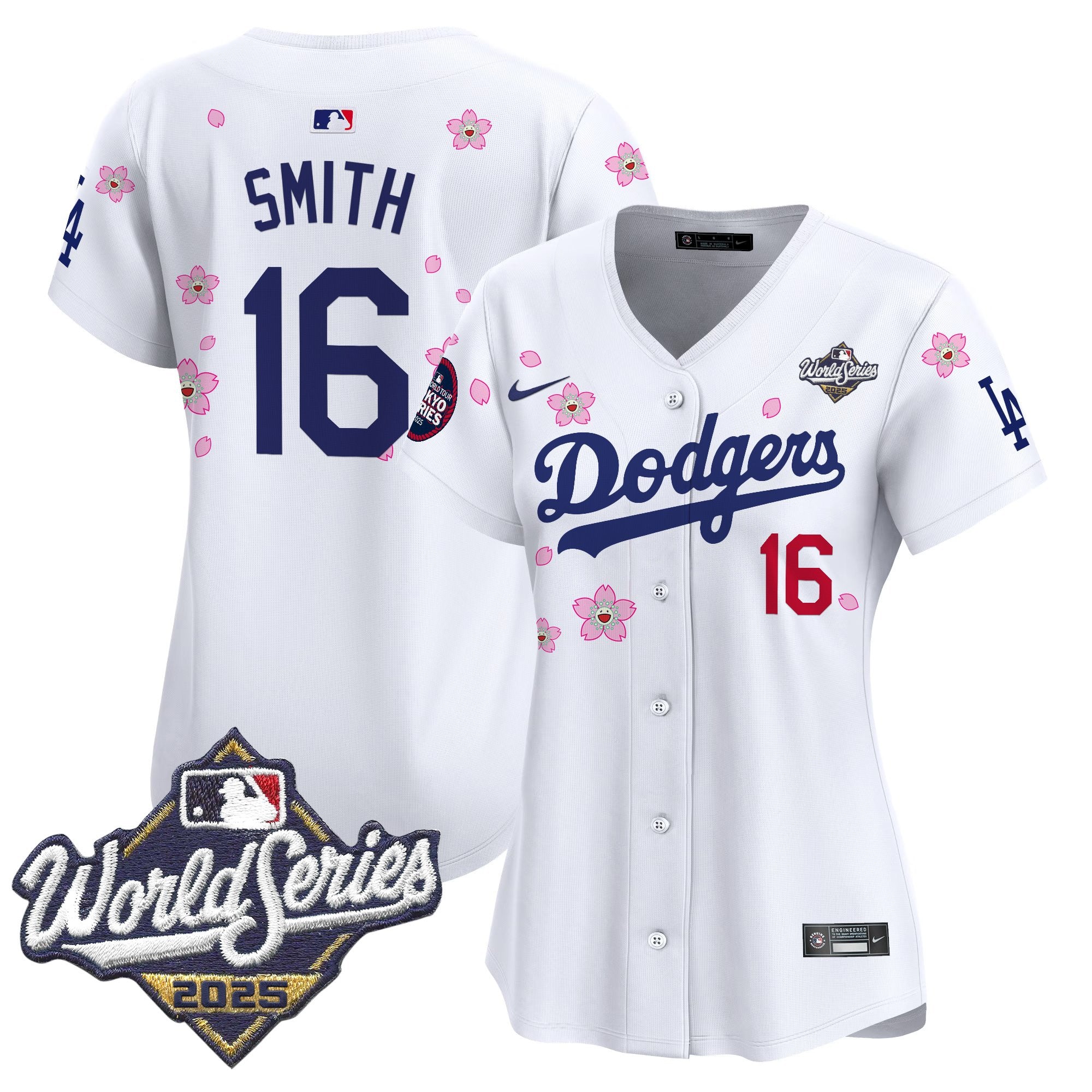 Women's Dodgers 2025 World Series x Tokyo Series Vapor Premier Limited Jersey V2 - Stitched