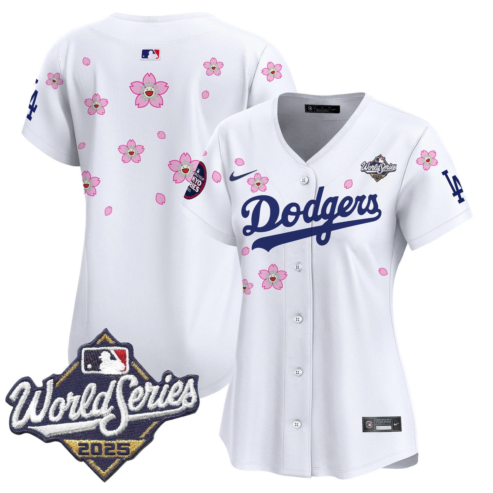 Women's Dodgers 2025 World Series x Tokyo Series Vapor Premier Limited Jersey V2 - Stitched