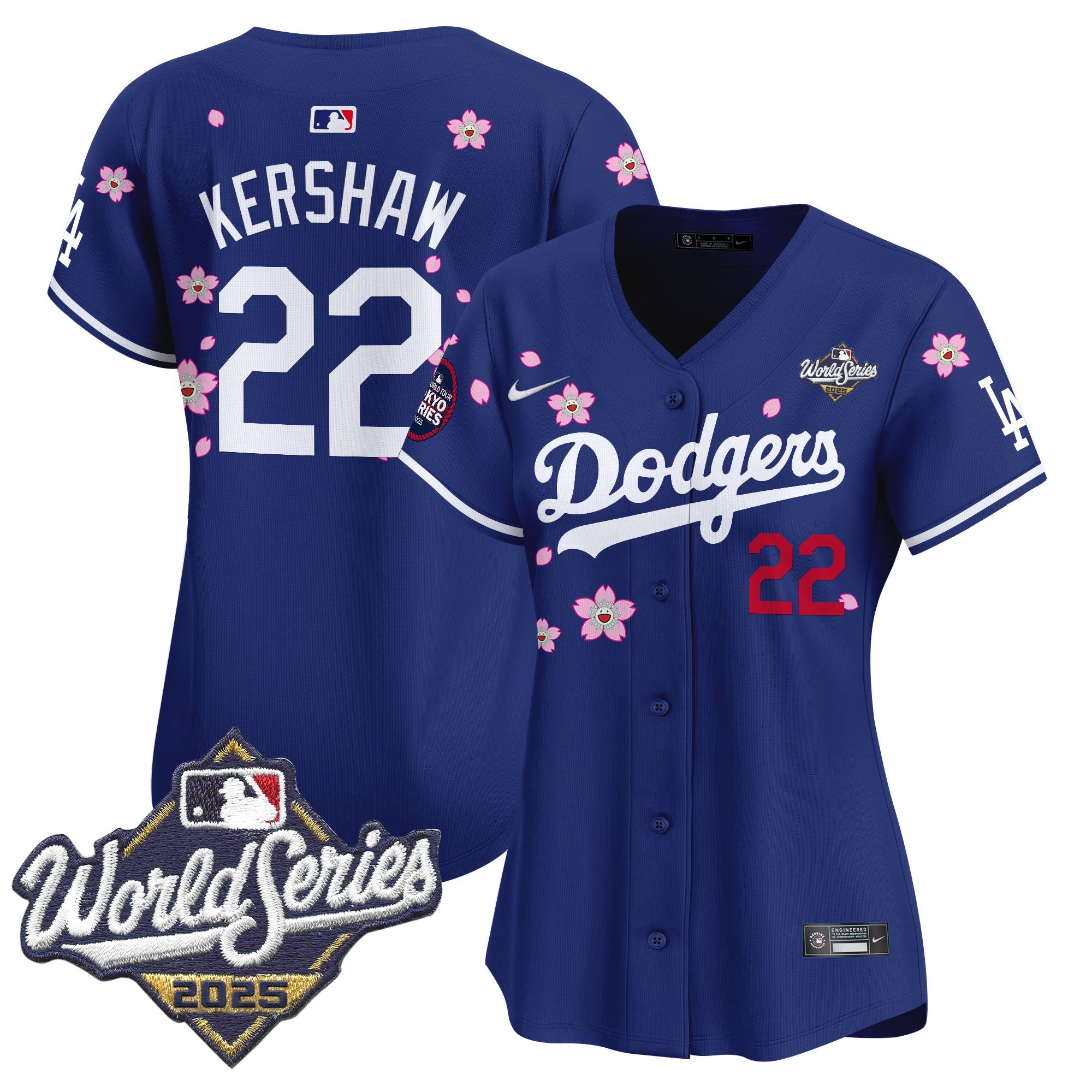 Women's Dodgers 2025 World Series x Tokyo Series Vapor Premier Limited Jersey V2 - Stitched