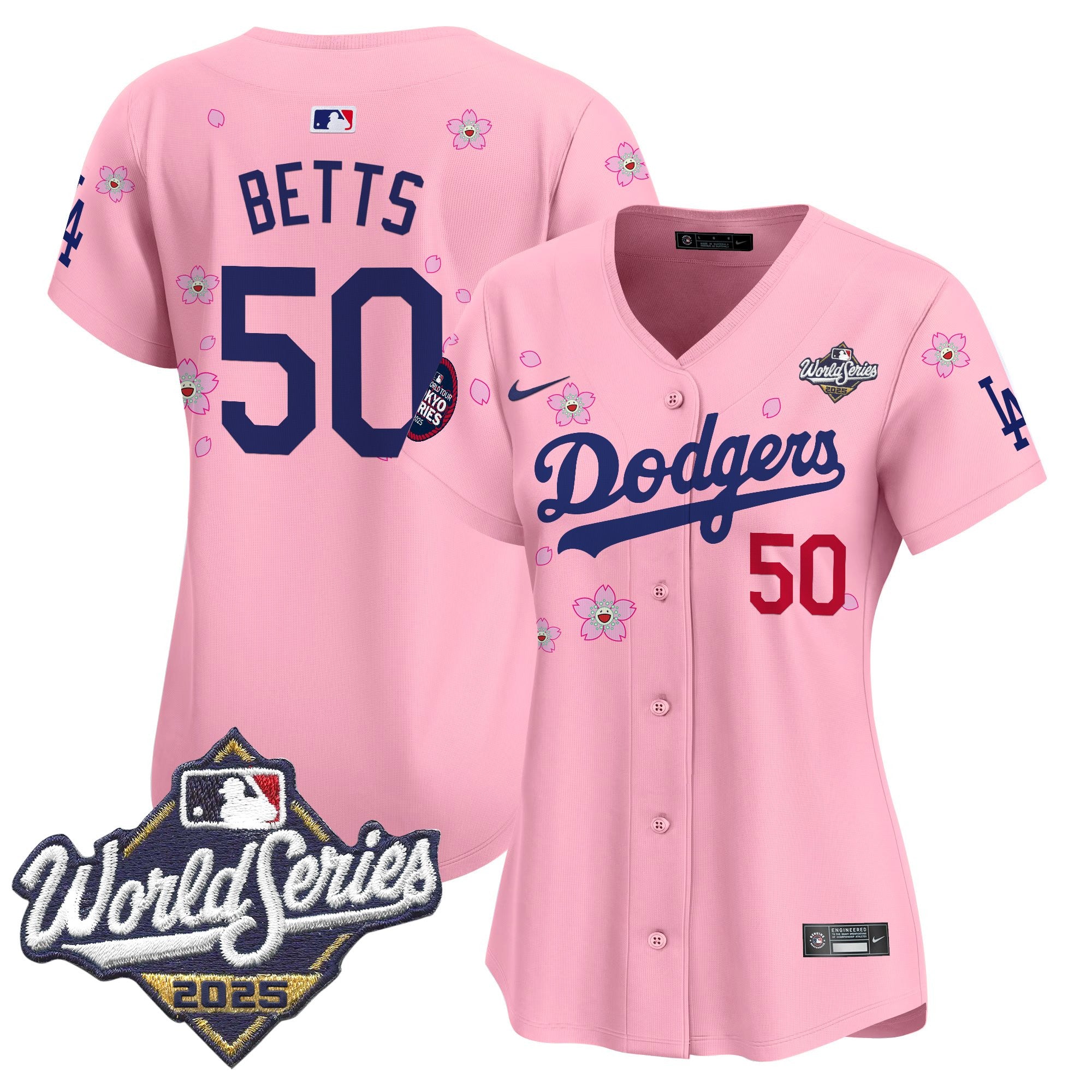 Women's Dodgers 2025 World Series x Tokyo Series Vapor Premier Limited Jersey V2 - Stitched