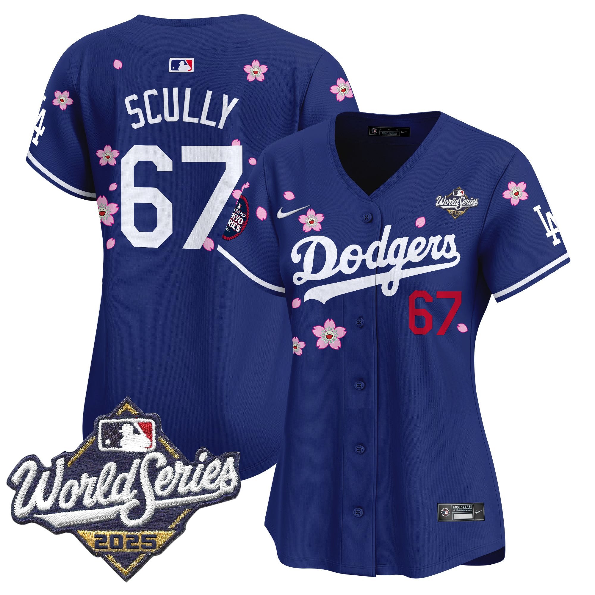 Women's Dodgers 2025 World Series x Tokyo Series Vapor Premier Limited Jersey V2 - Stitched