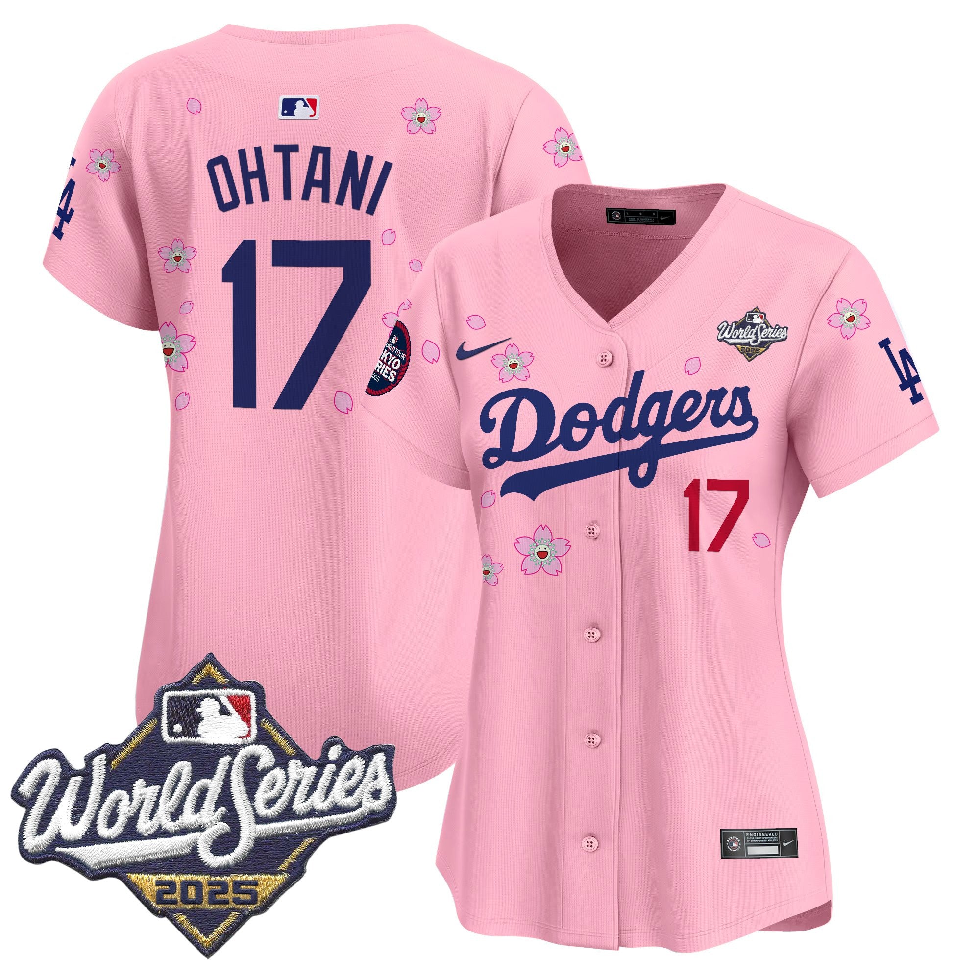 Women's Dodgers 2025 World Series x Tokyo Series Vapor Premier Limited Jersey V2 - Stitched