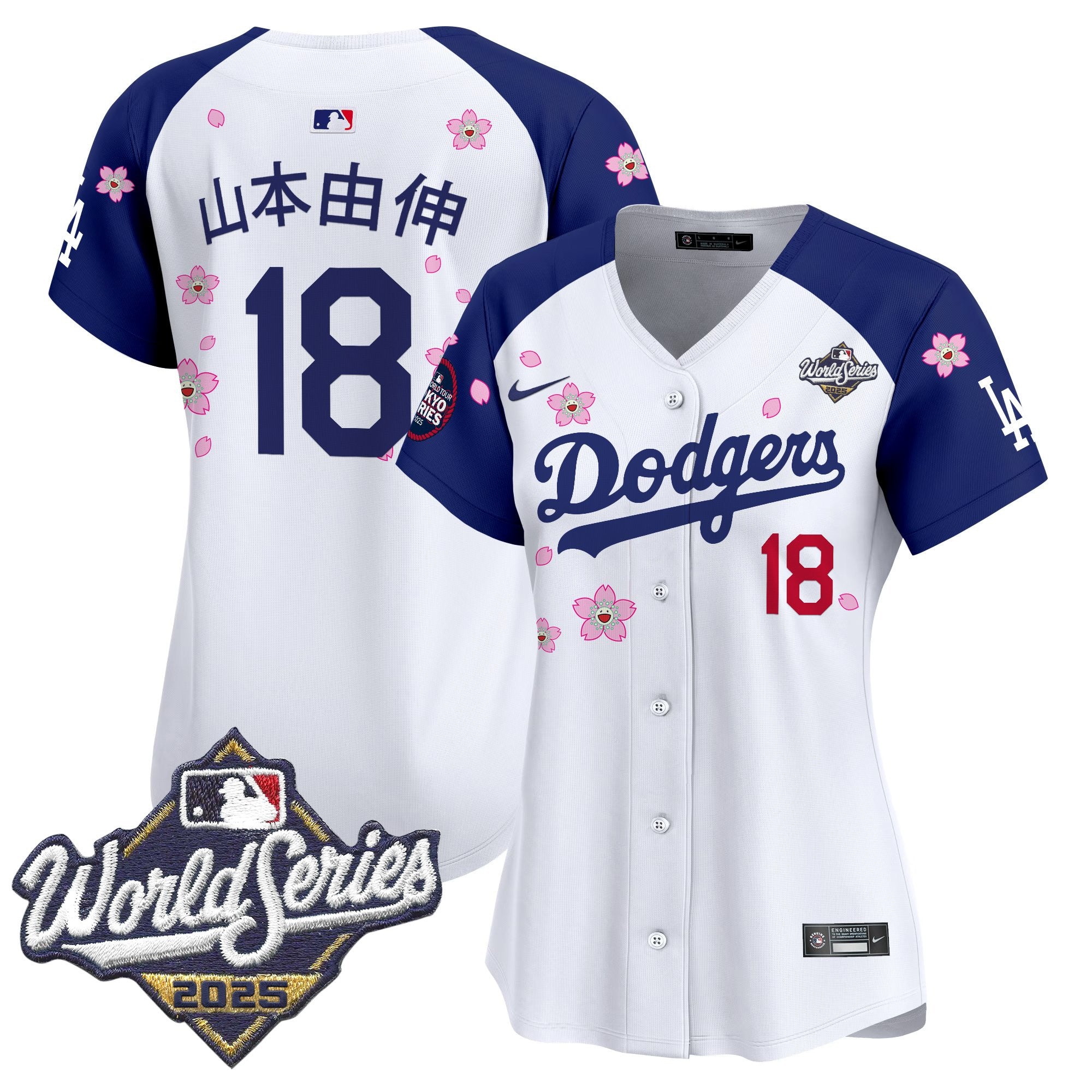 Women's Dodgers 2025 World Series x Tokyo Series Vapor Premier Limited Jersey V2 - Stitched