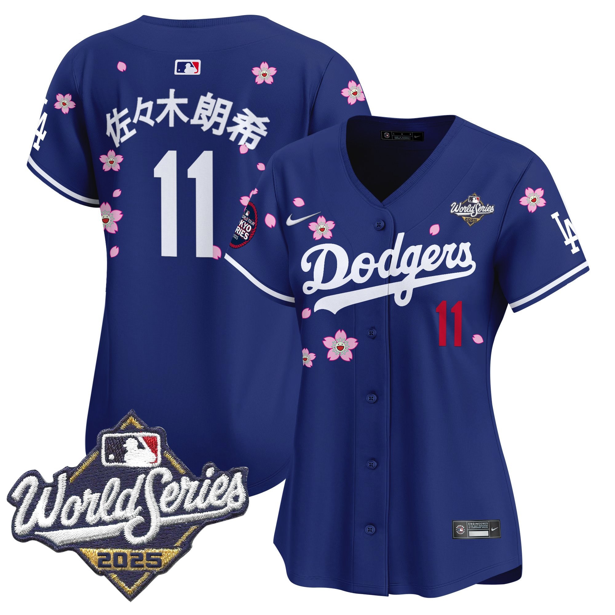 Women's Dodgers 2025 World Series x Tokyo Series Vapor Premier Limited Jersey V2 - Stitched
