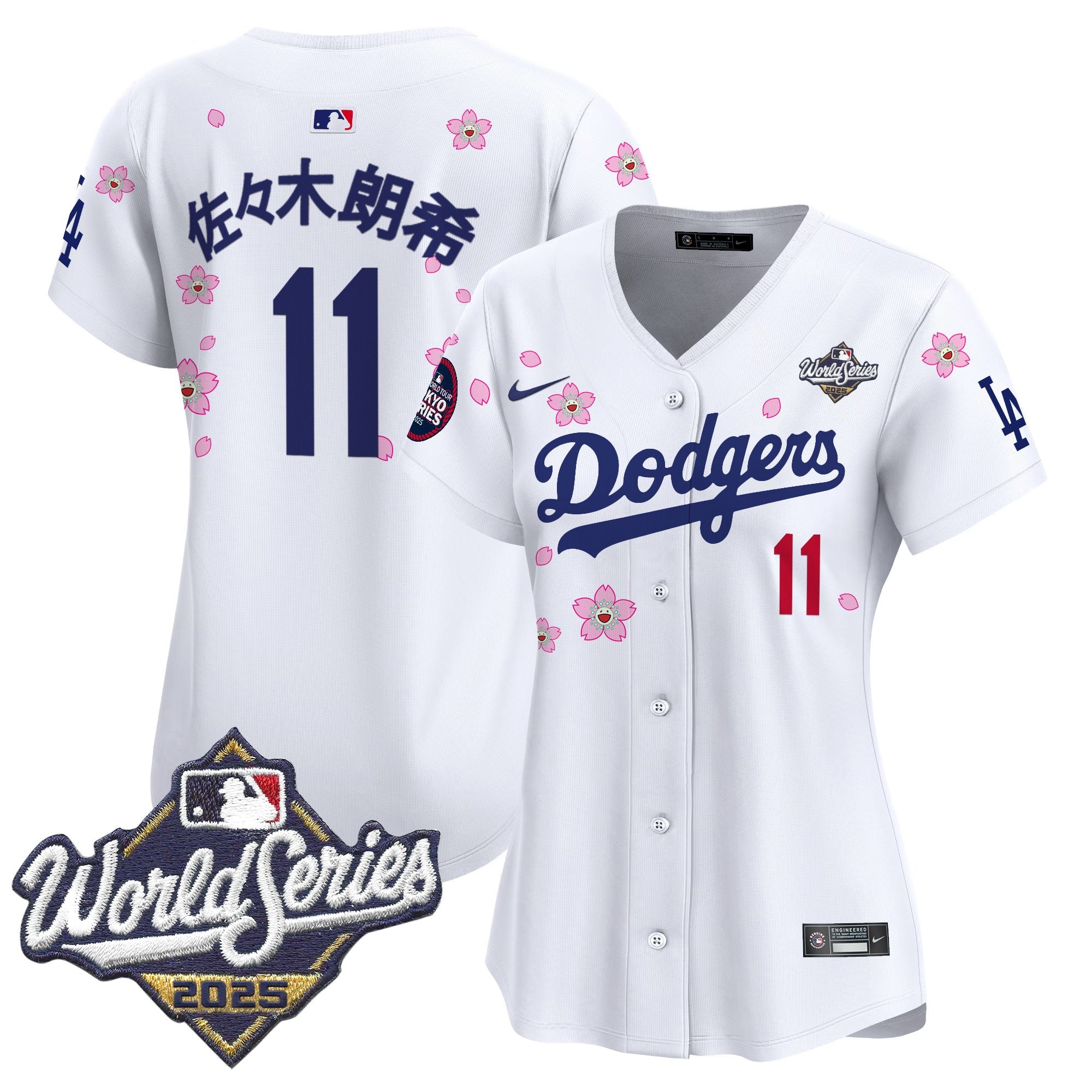 Women's Dodgers 2025 World Series x Tokyo Series Vapor Premier Limited Jersey V2 - Stitched