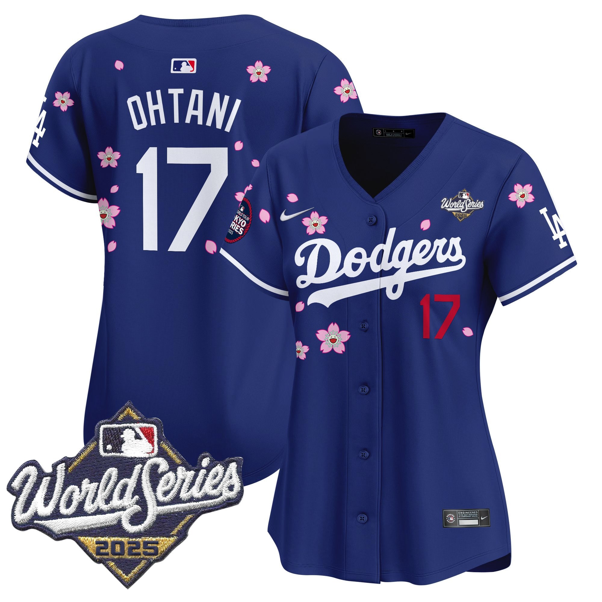 Women's Dodgers 2025 World Series x Tokyo Series Vapor Premier Limited Jersey V2 - Stitched