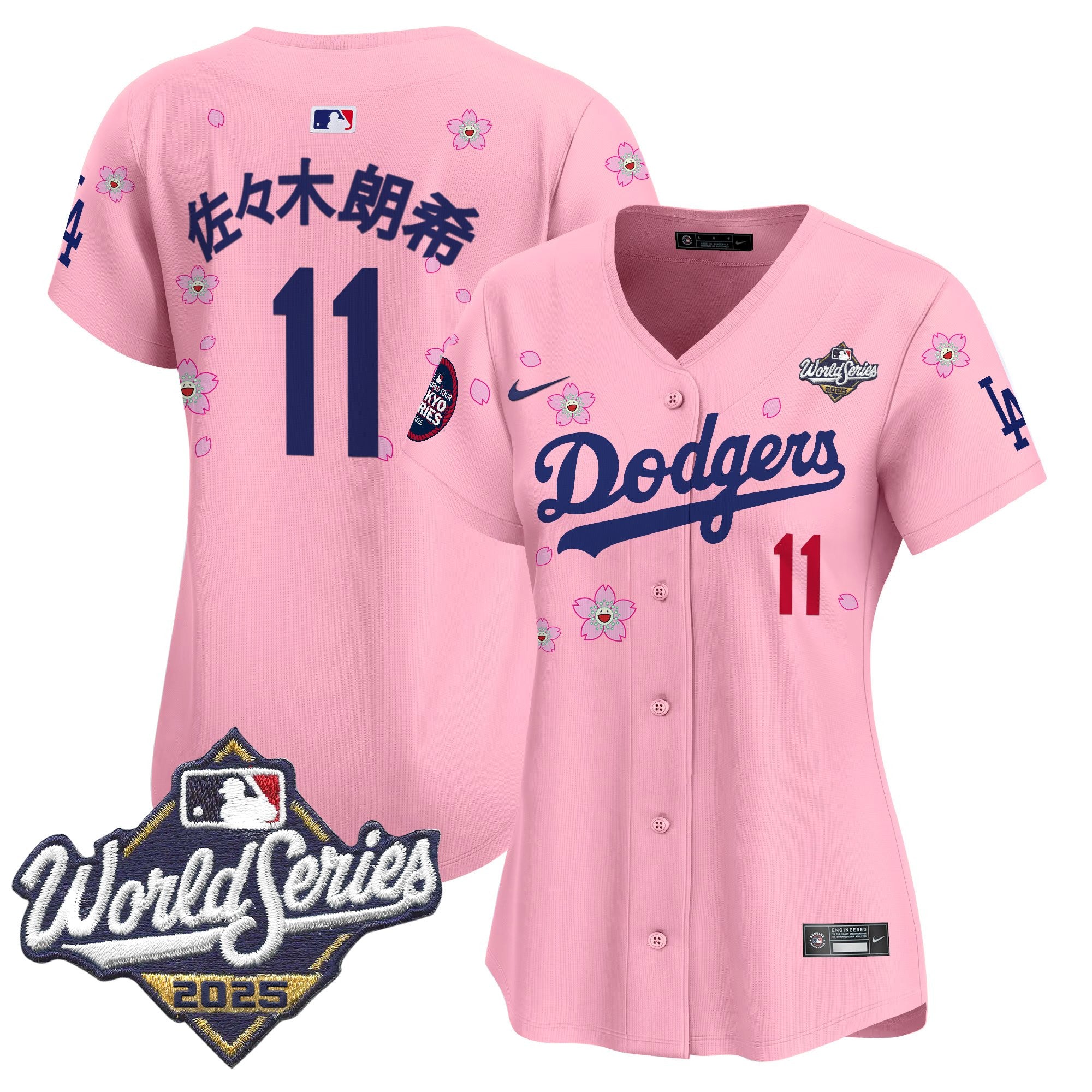 Women's Dodgers 2025 World Series x Tokyo Series Vapor Premier Limited Jersey V2 - Stitched