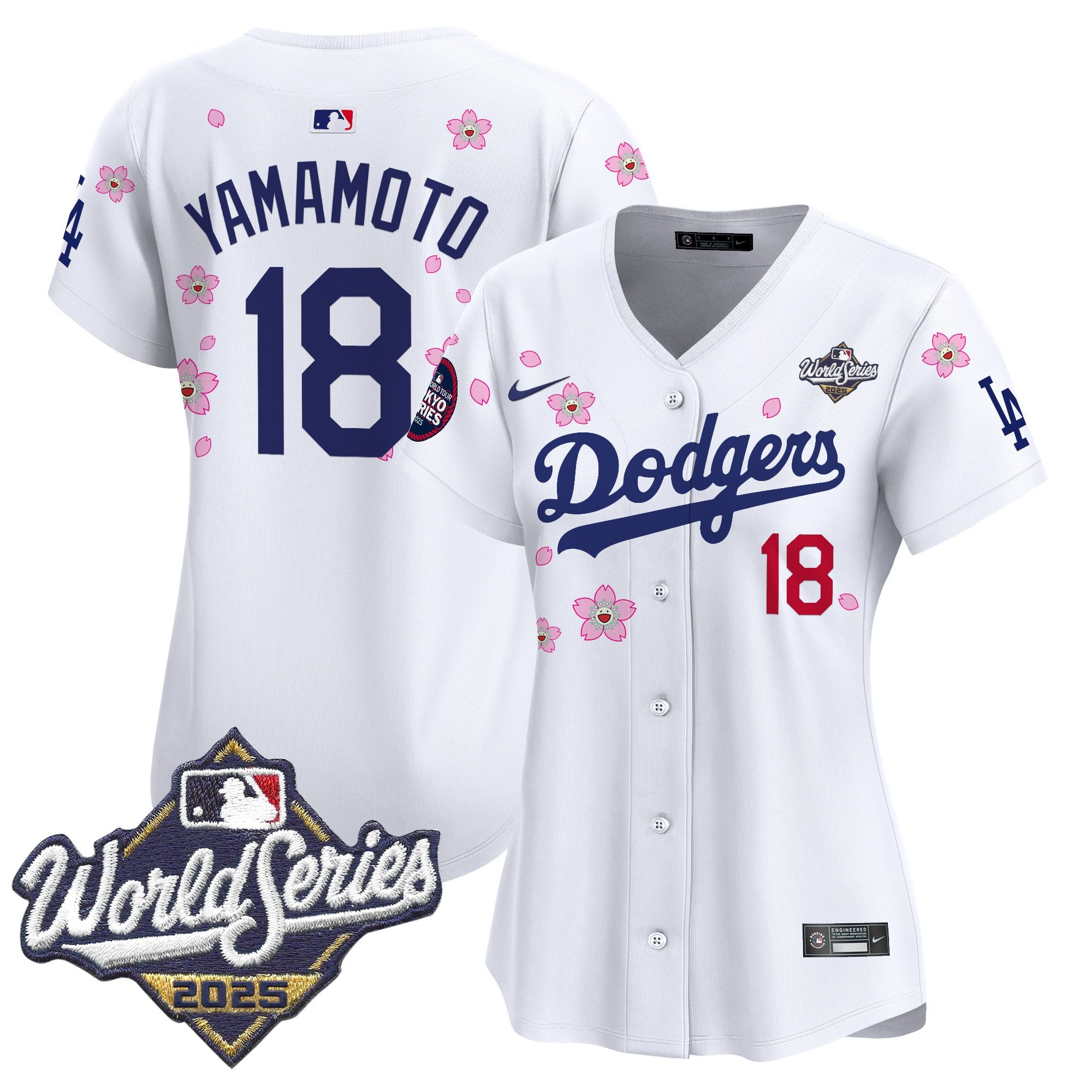 Women's Dodgers 2025 World Series x Tokyo Series Vapor Premier Limited Jersey V2 - Stitched