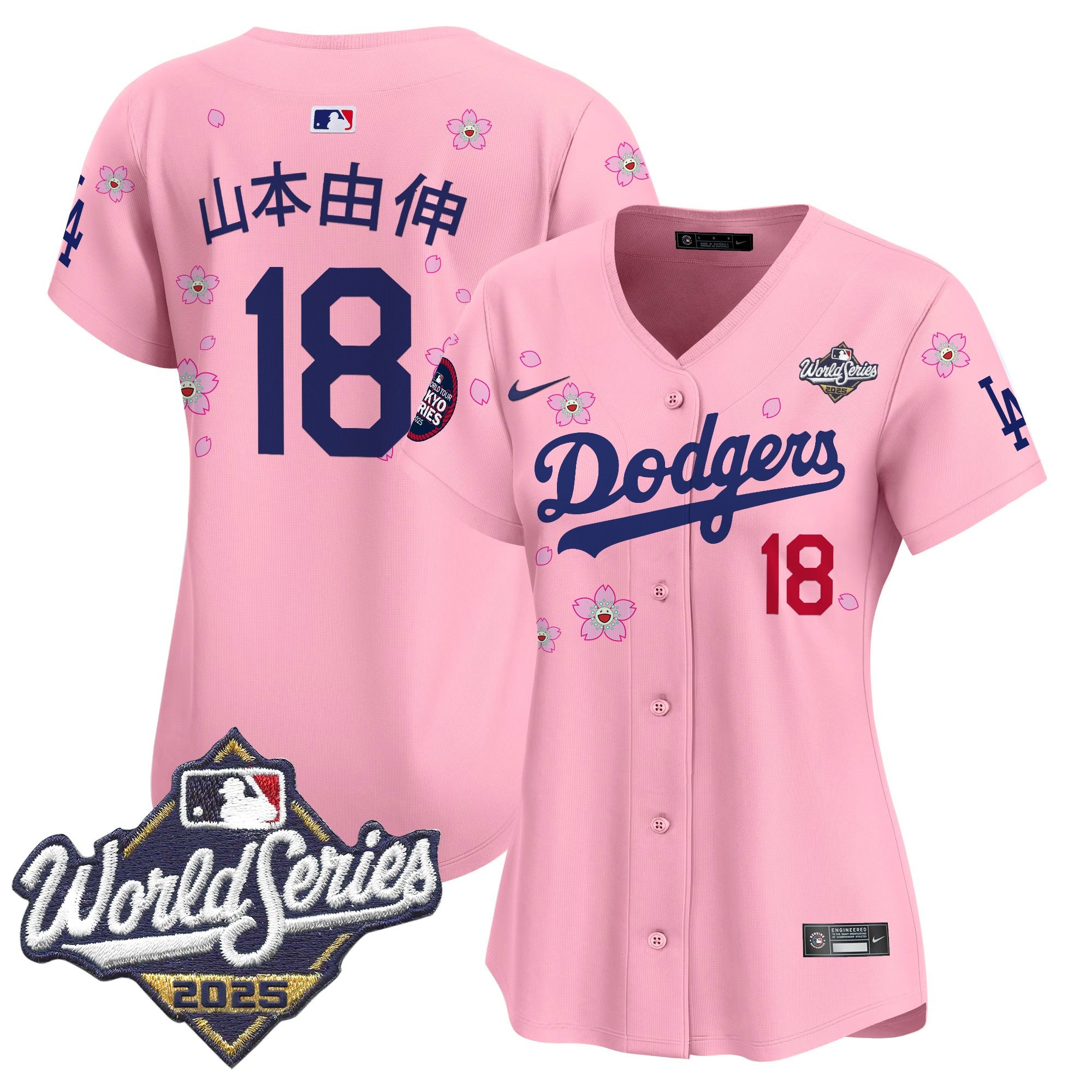 Women's Dodgers 2025 World Series x Tokyo Series Vapor Premier Limited Jersey V2 - Stitched