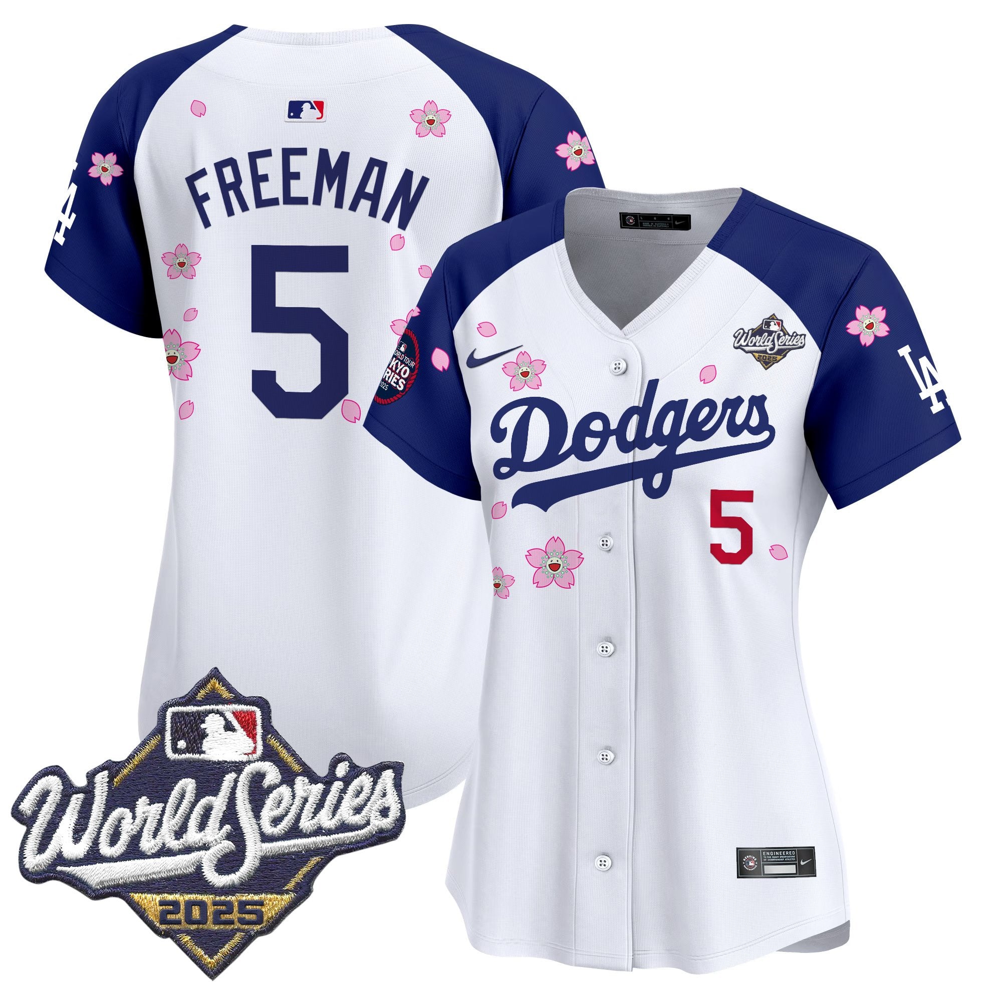Women's Dodgers 2025 World Series x Tokyo Series Vapor Premier Limited Jersey V2 - Stitched