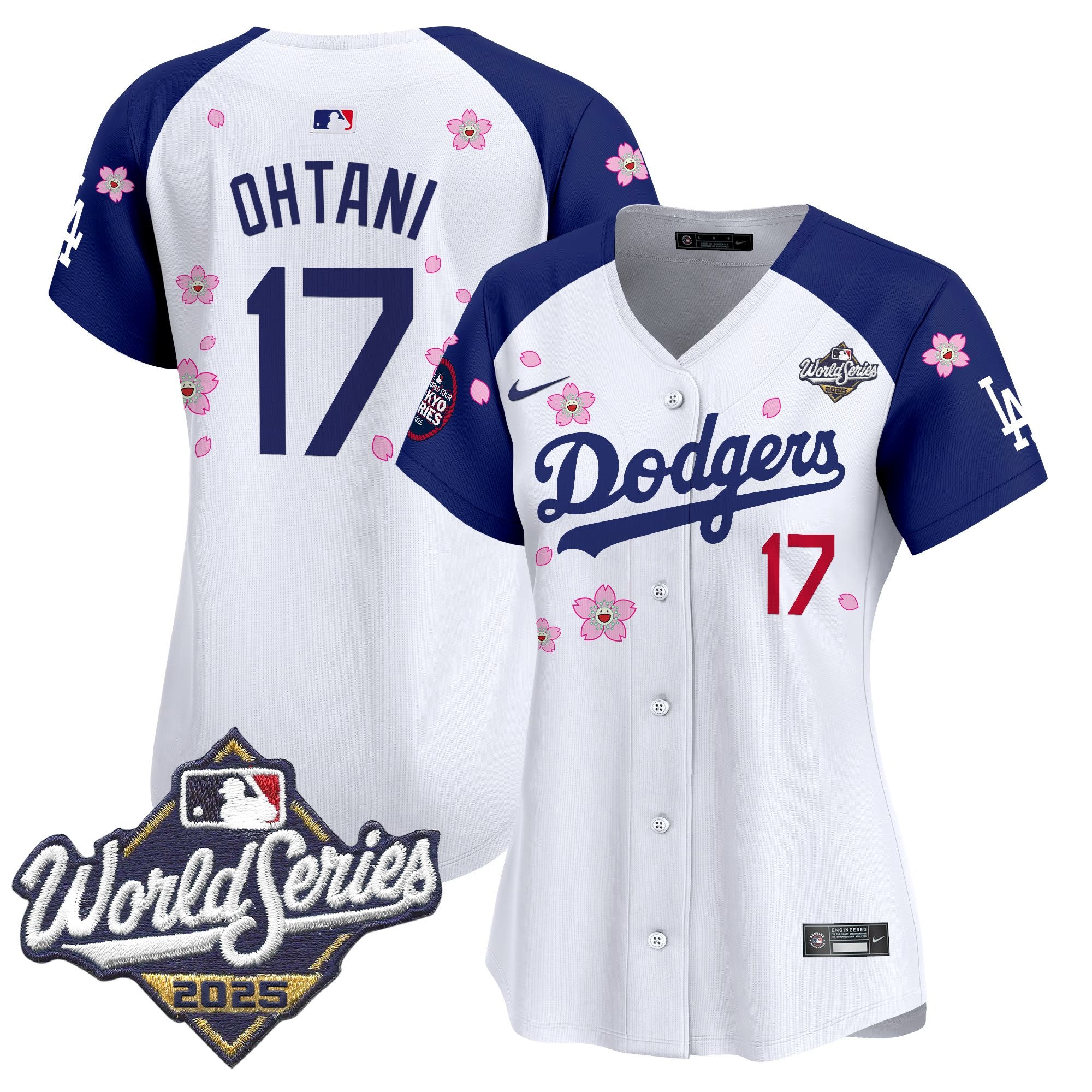 Women's Dodgers 2025 World Series x Tokyo Series Vapor Premier Limited Jersey V2 - Stitched