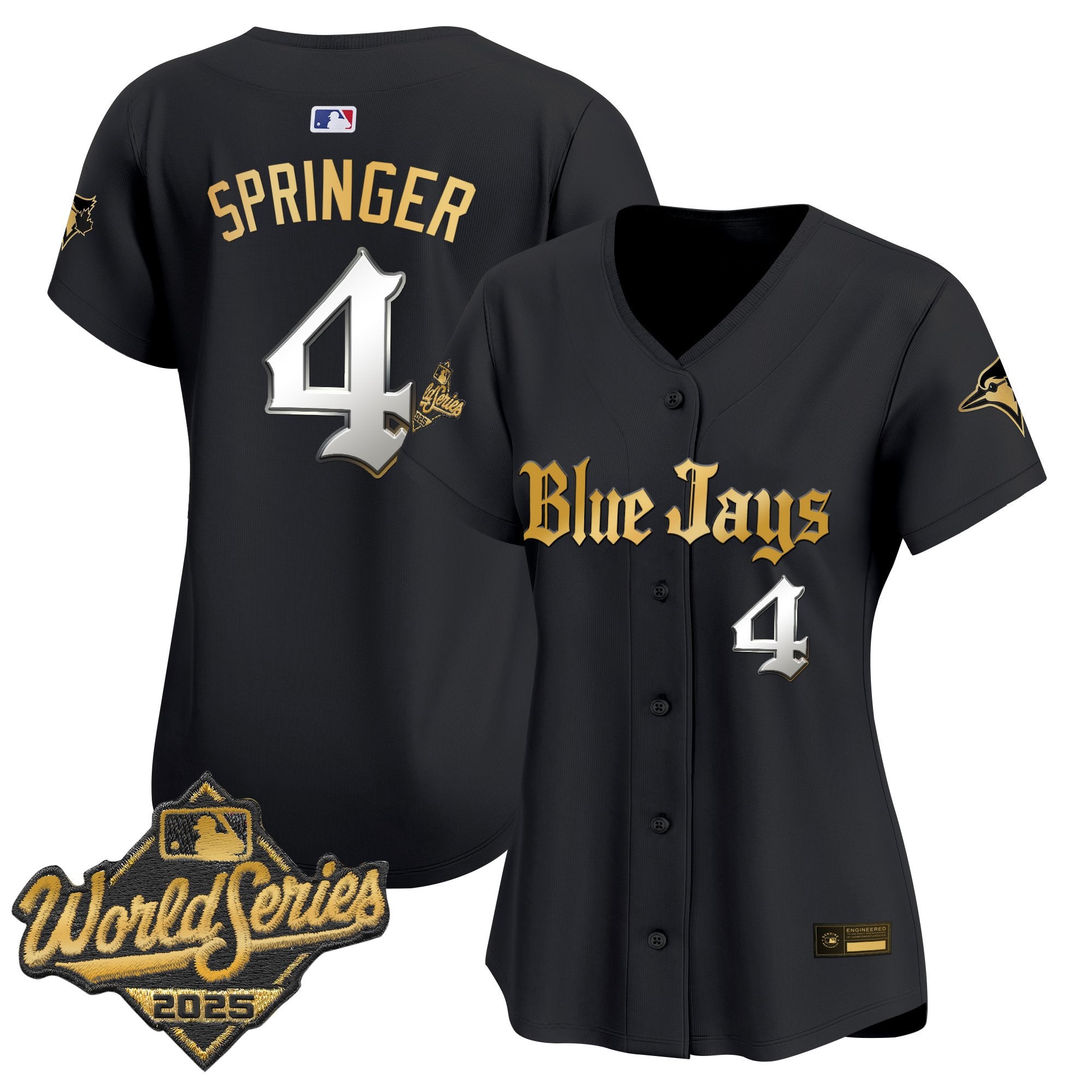 Women's Toronto Blue Jays 2025 World Series Vapor Premier Limited Jersey V2 - Gothic North Edition - All Stitched